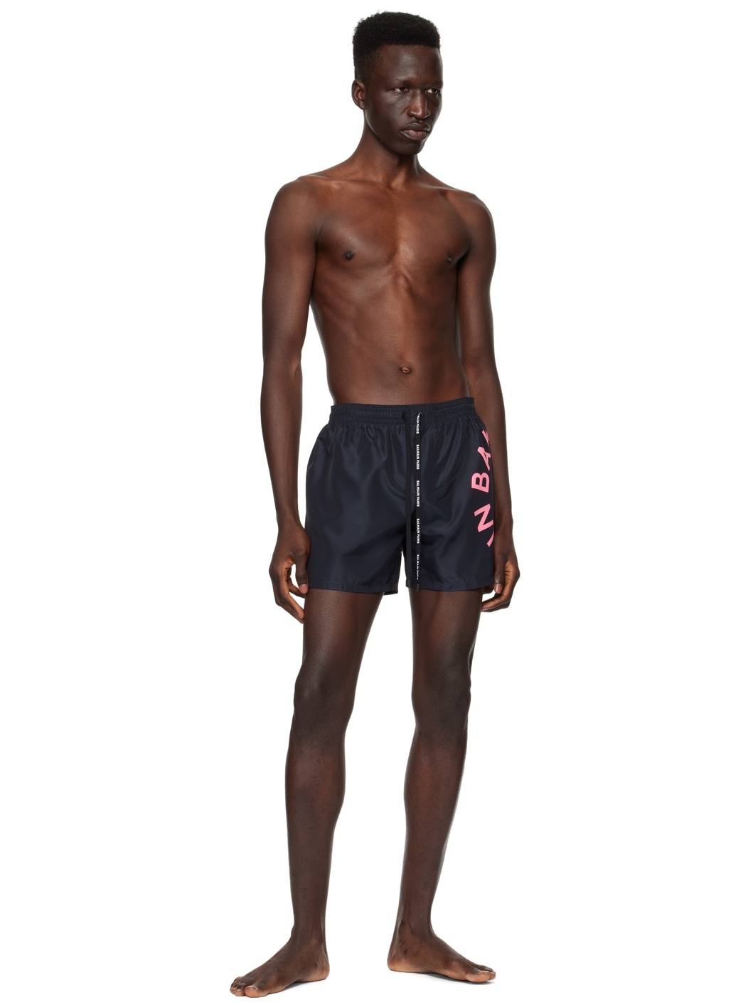 Black Printed Swim Shorts - 4