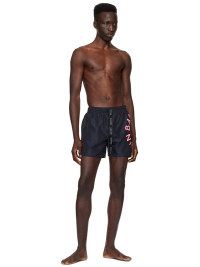 Balmain Black Printed Swim Shorts outlook