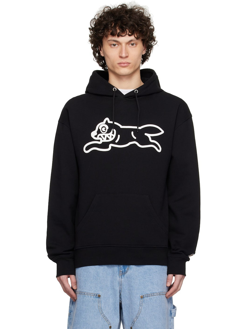Black Running Dog Popover Hoodie - 1