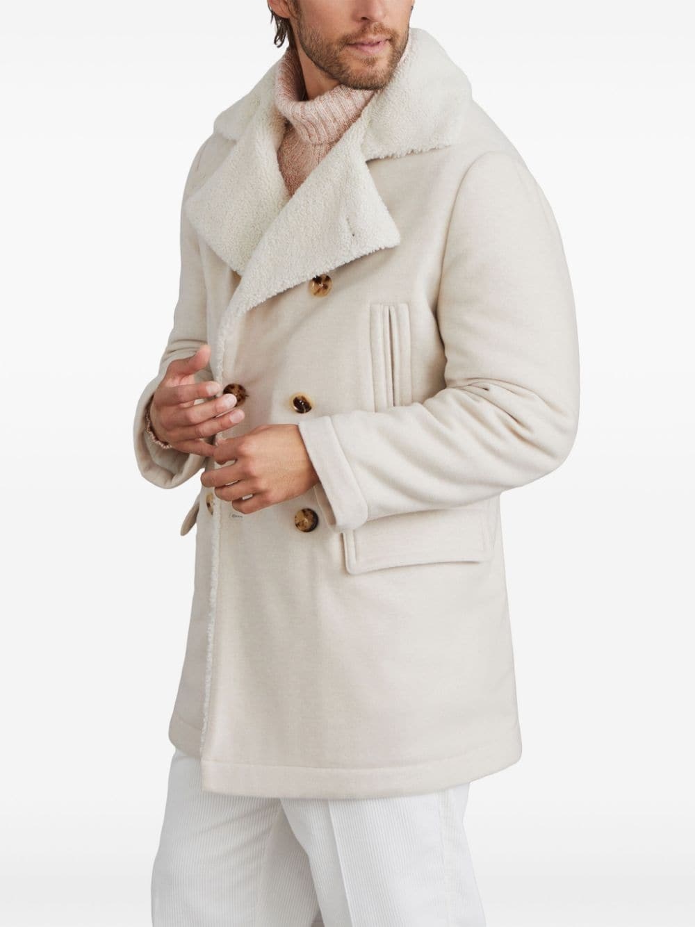 double-breasted wool coat - 3
