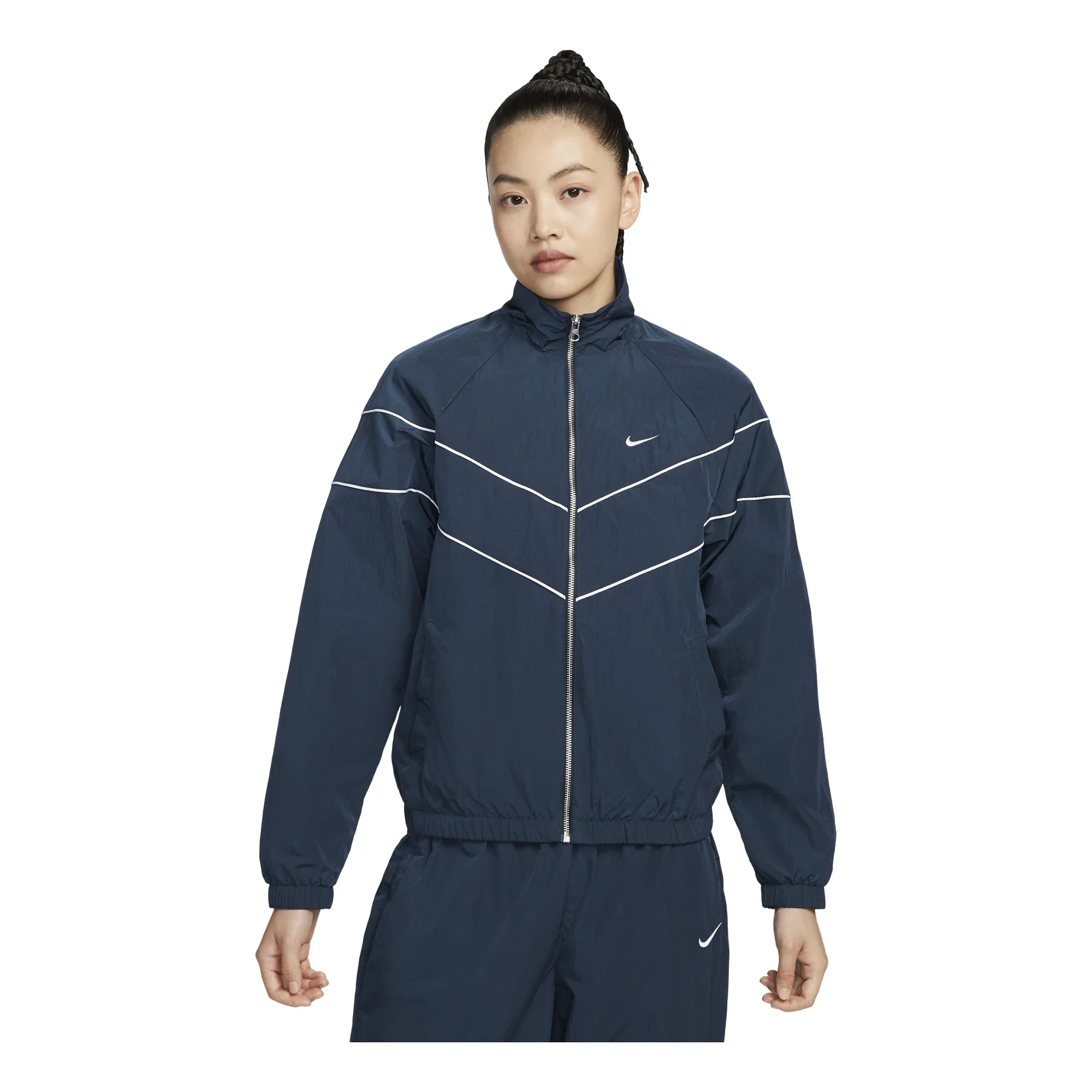(WMNS) Nike Windrunner Loose UV Woven Full-Zip Jacket Asia Sizing 'Armory Navy White' FV6305-480 - 1