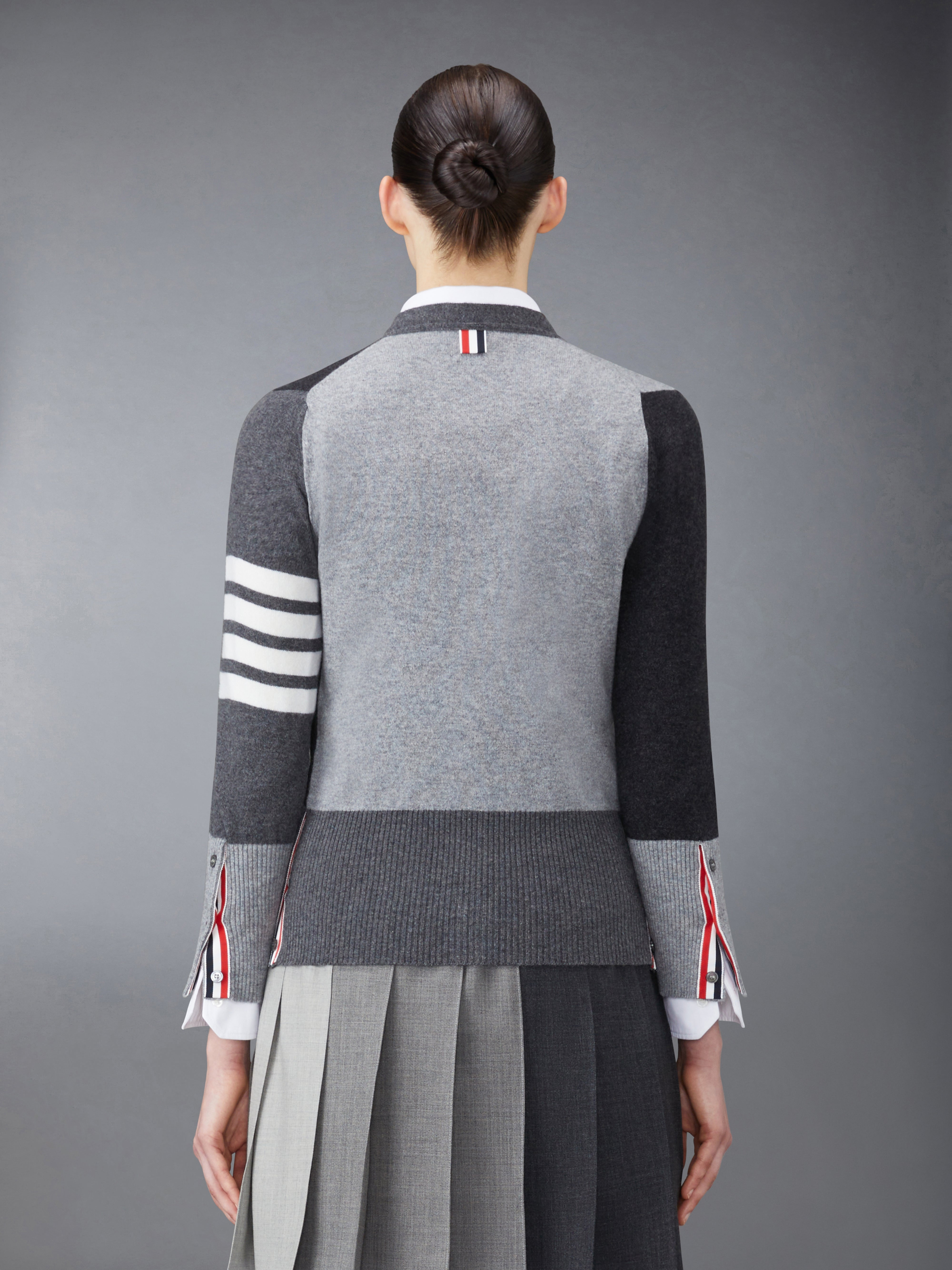 FUN-MIX CASHMERE 4-BAR V-NECK CARDIGAN - 2