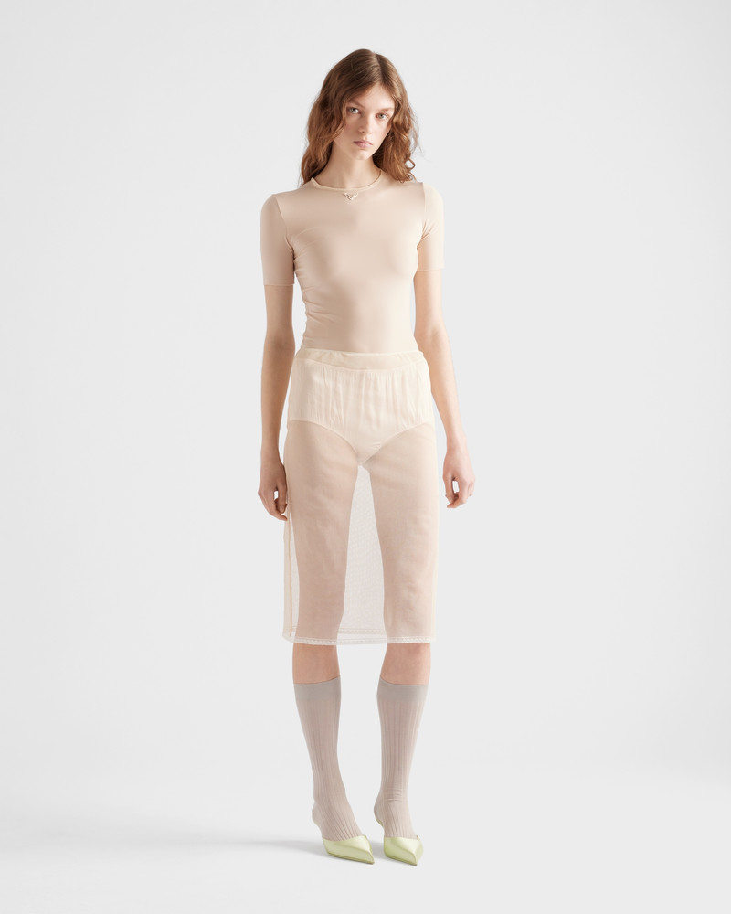 Prada Short-sleeved stretch fabric T-shirt outlook