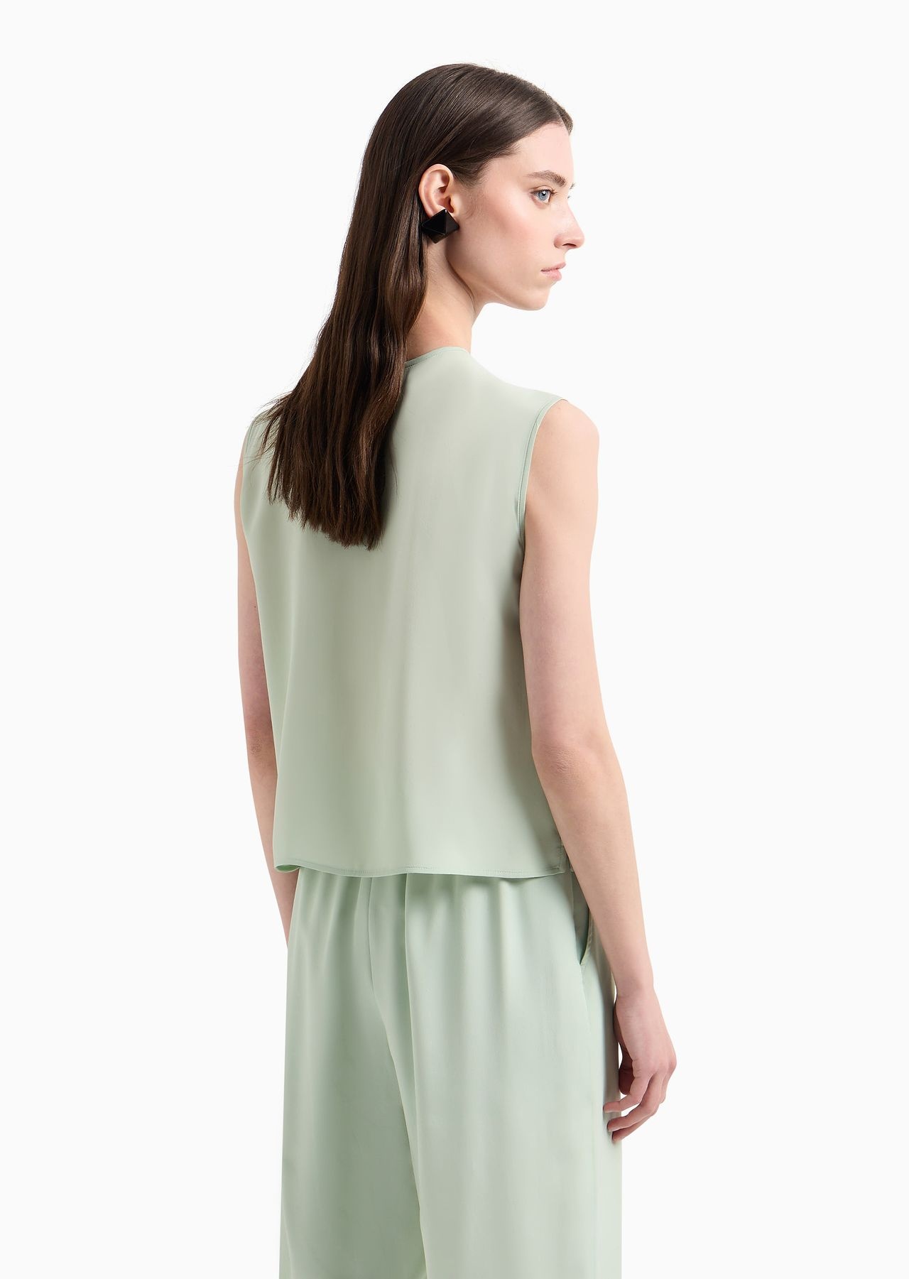 Plastron top in a silk-blend crêpe de Chine - 3