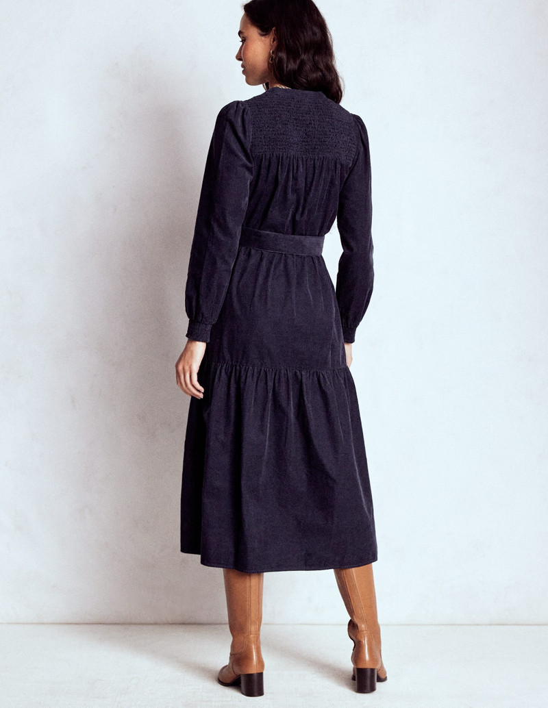 Cecily Cord Midi Dress-Navy 5