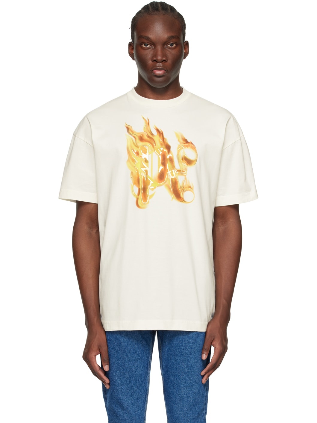 Off-White Burning Monogram T-Shirt - 1