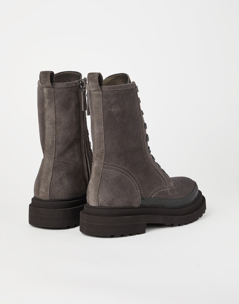 Brunello Cucinelli Suede boots with precious contour outlook
