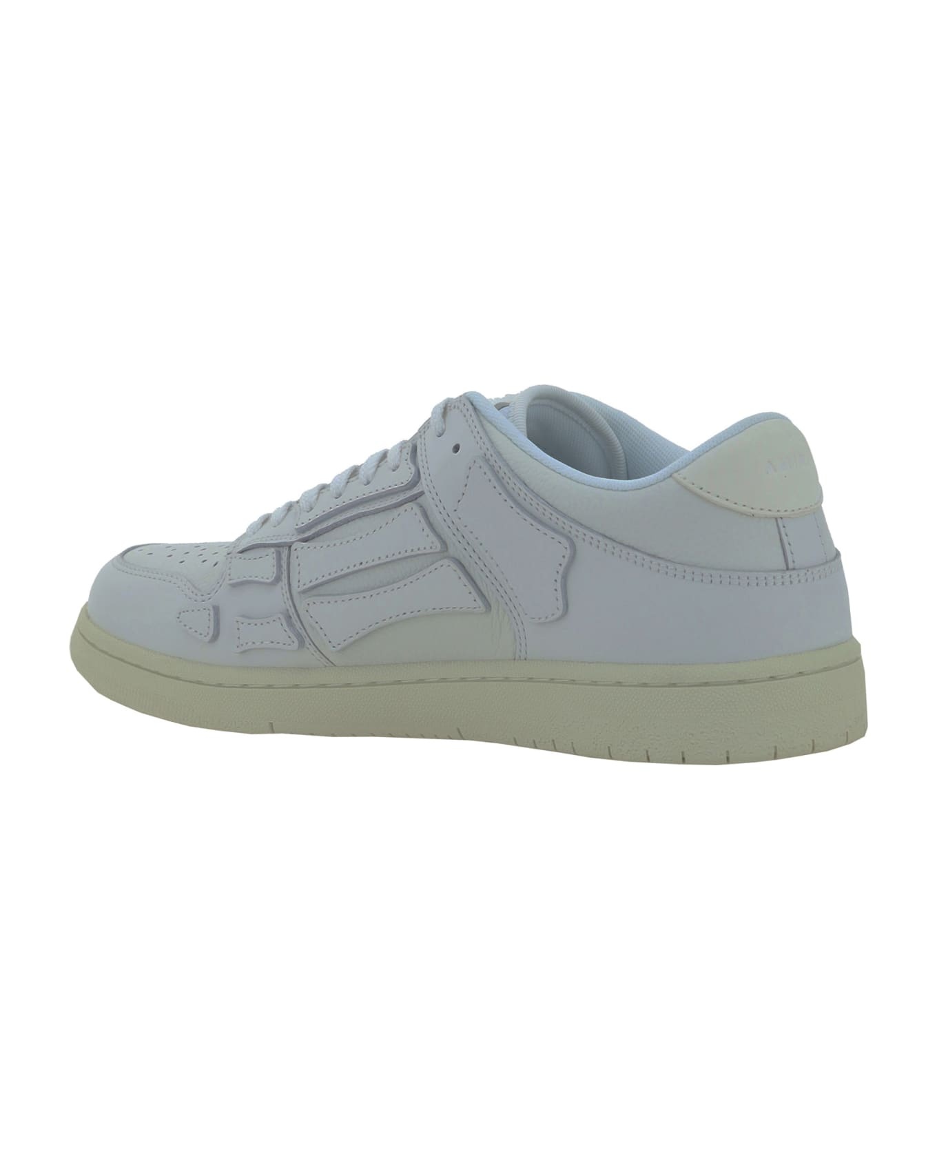 White Leather Skel Sneakers - 3