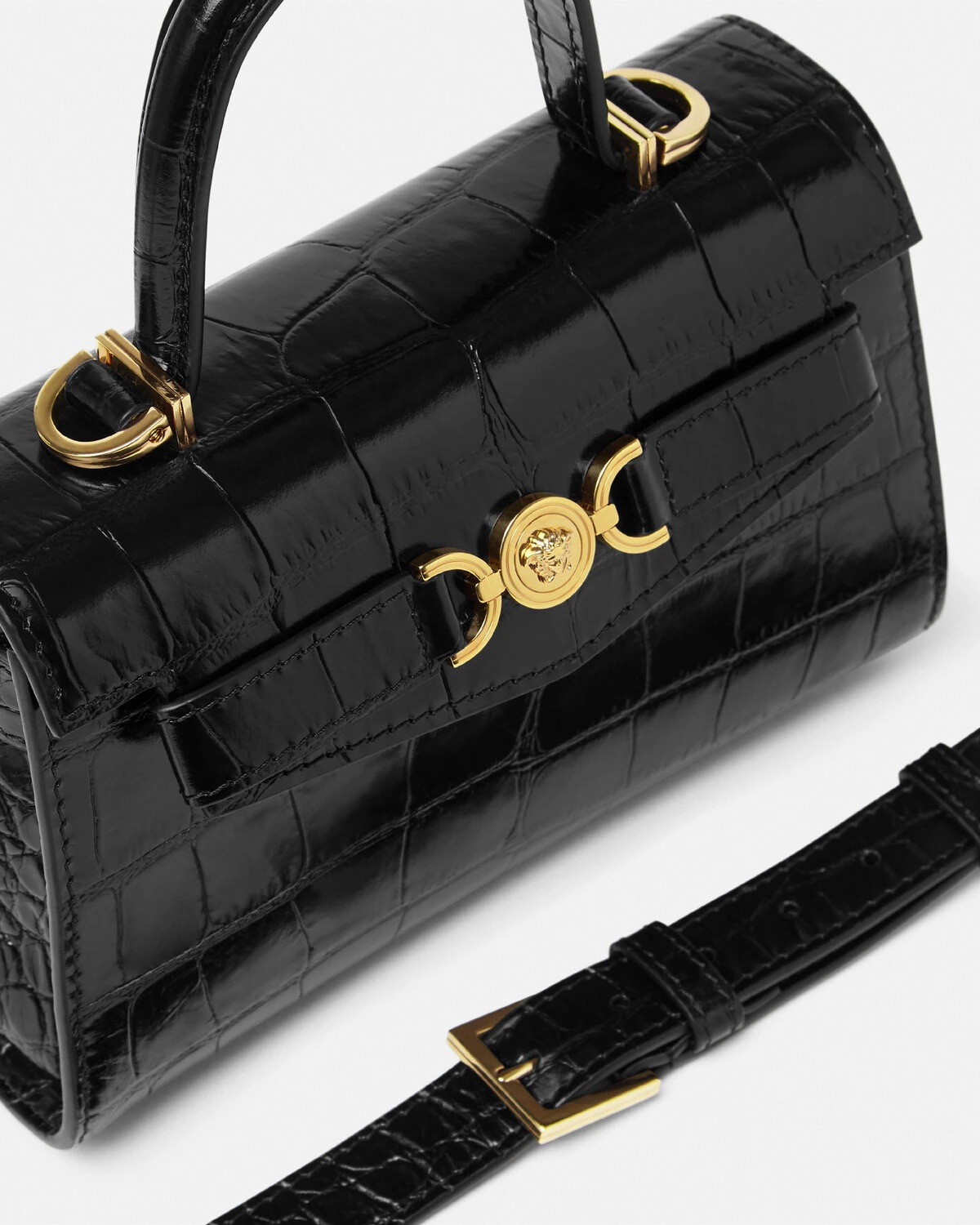 Croc-Effect Medusa '95 Small Handbag - 6