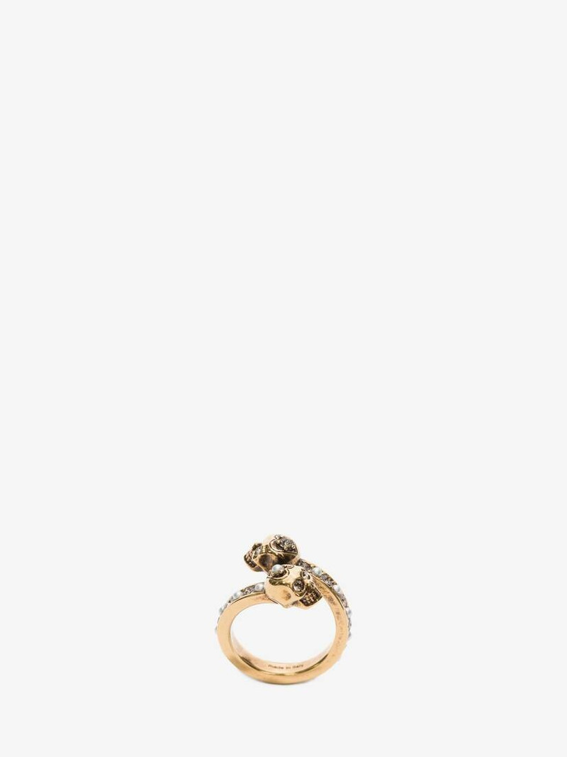 Women's Wrap-around Skull Ring in Gold - 1