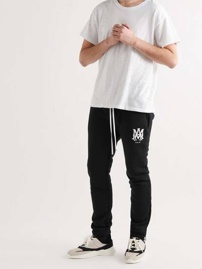 AMIRI Slim-Fit Tapered Logo-Embroidered Cotton-Jersey Sweatpants outlook