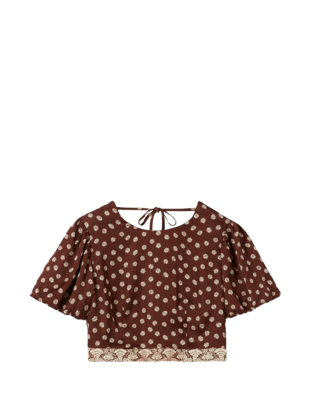 floral print tie-fastening blouse - 1