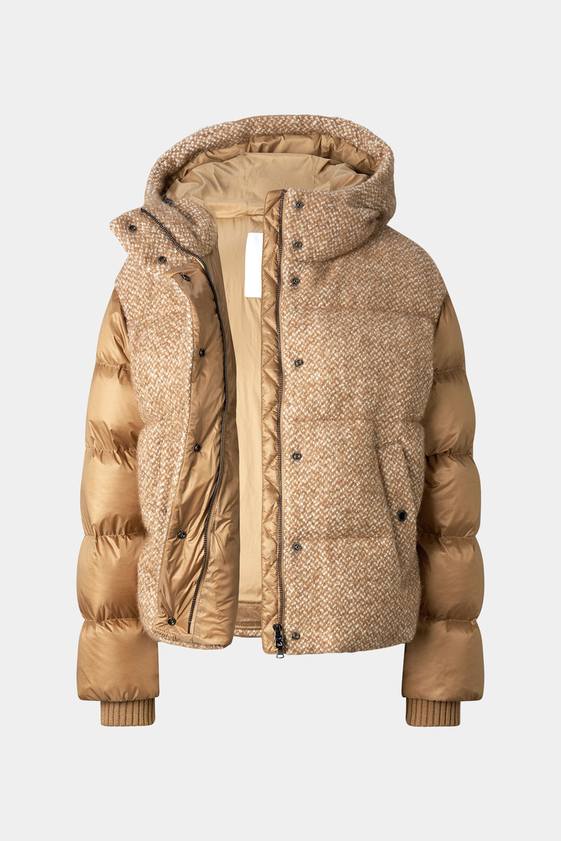 Cathy Bouclé Down Jacket in Camel 2