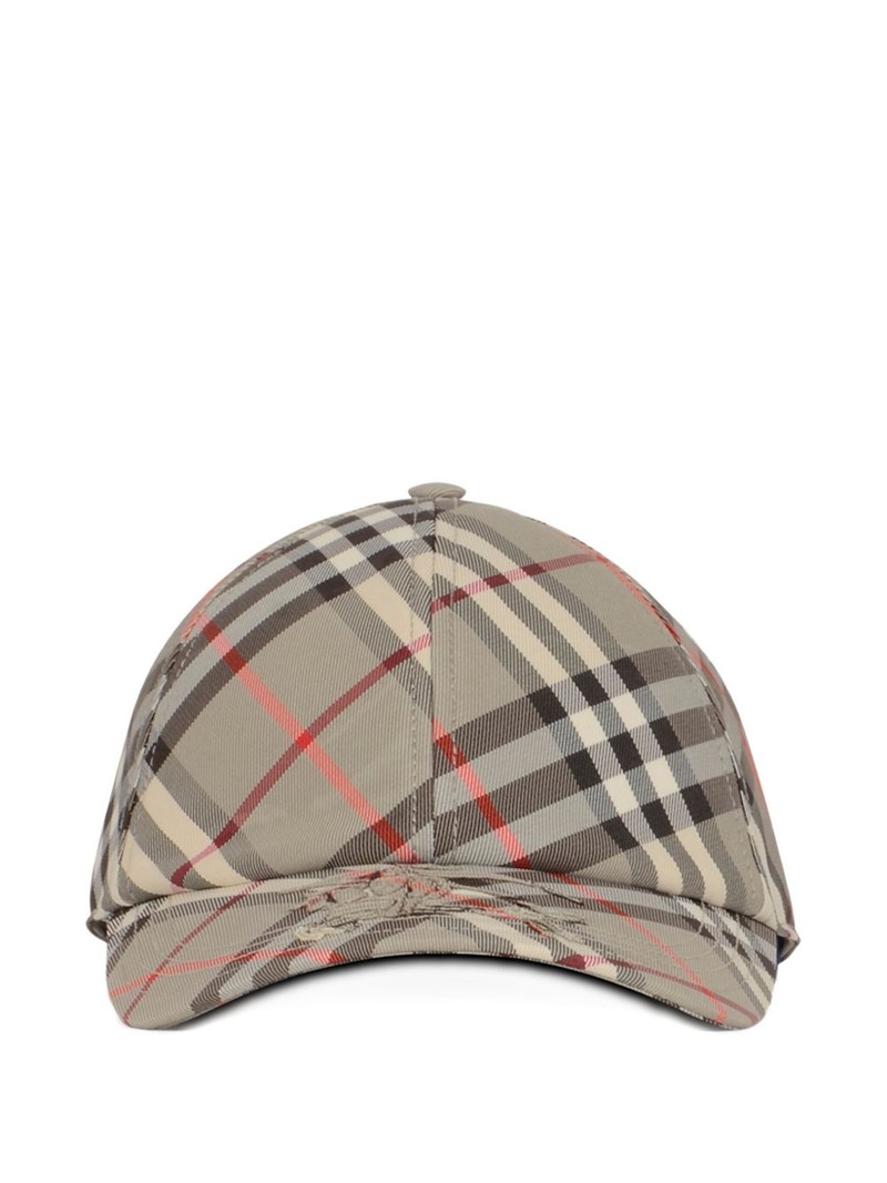 Burberry check-pattern embroidered cap outlook
