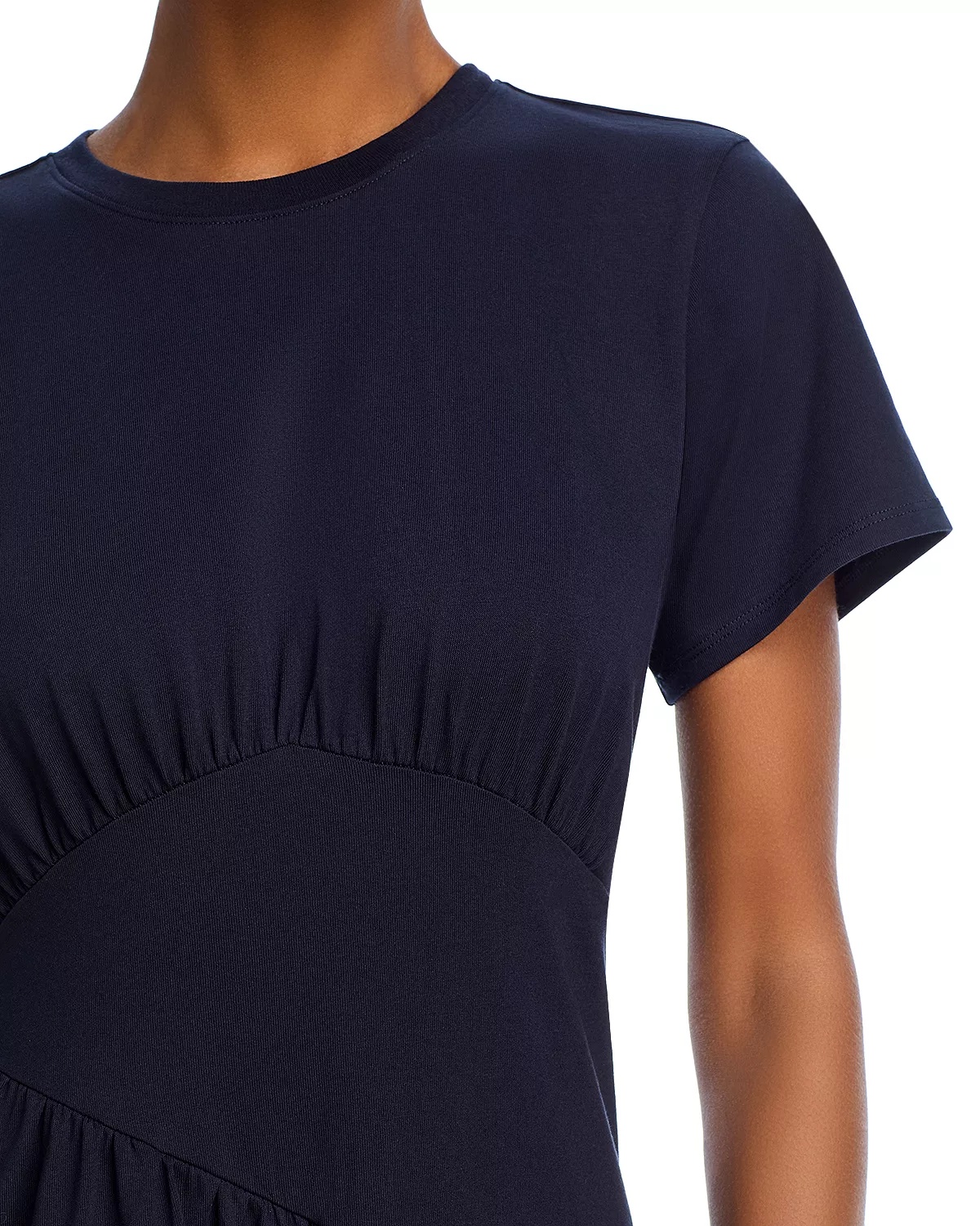 Gathered Seam Short Sleeve Dress - 5