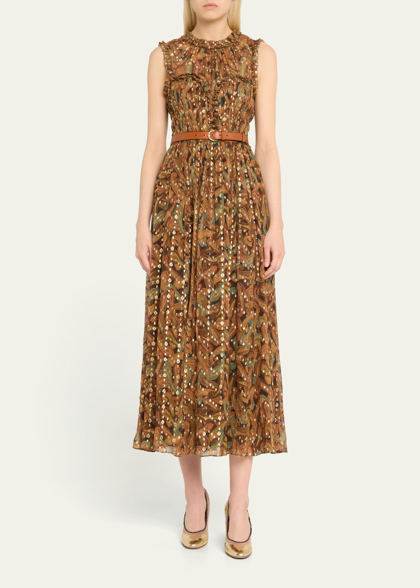 Kasia Paisley Ruffled Maxi Dress - 2