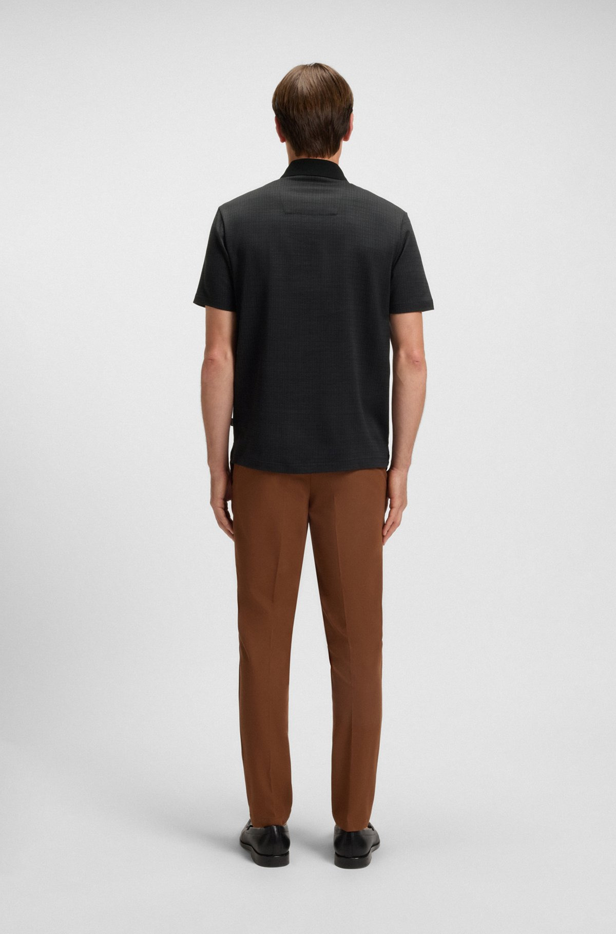 MERCERIZED-COTTON POLO SHIRT WITH GRID PATTERN - 5