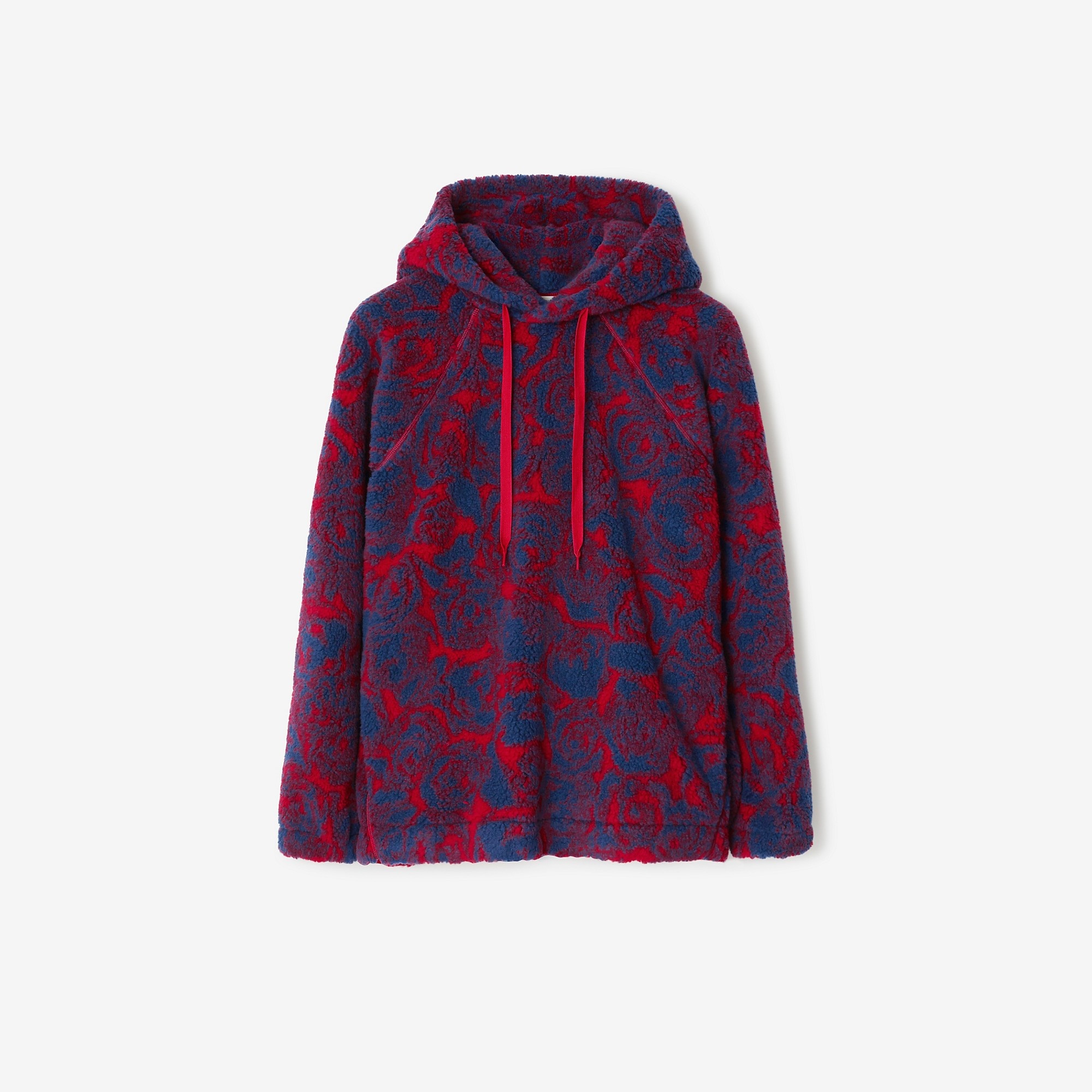 Rose Print Fleece Hoodie - 1