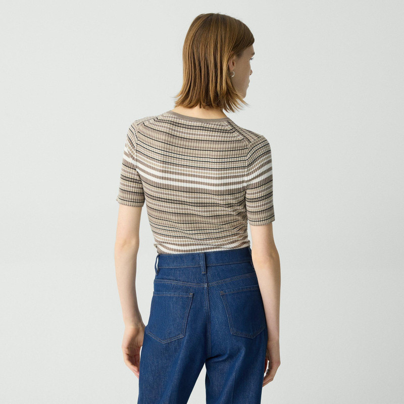 Ribbed Short-Sleeve Sweater in Regal Wool 4