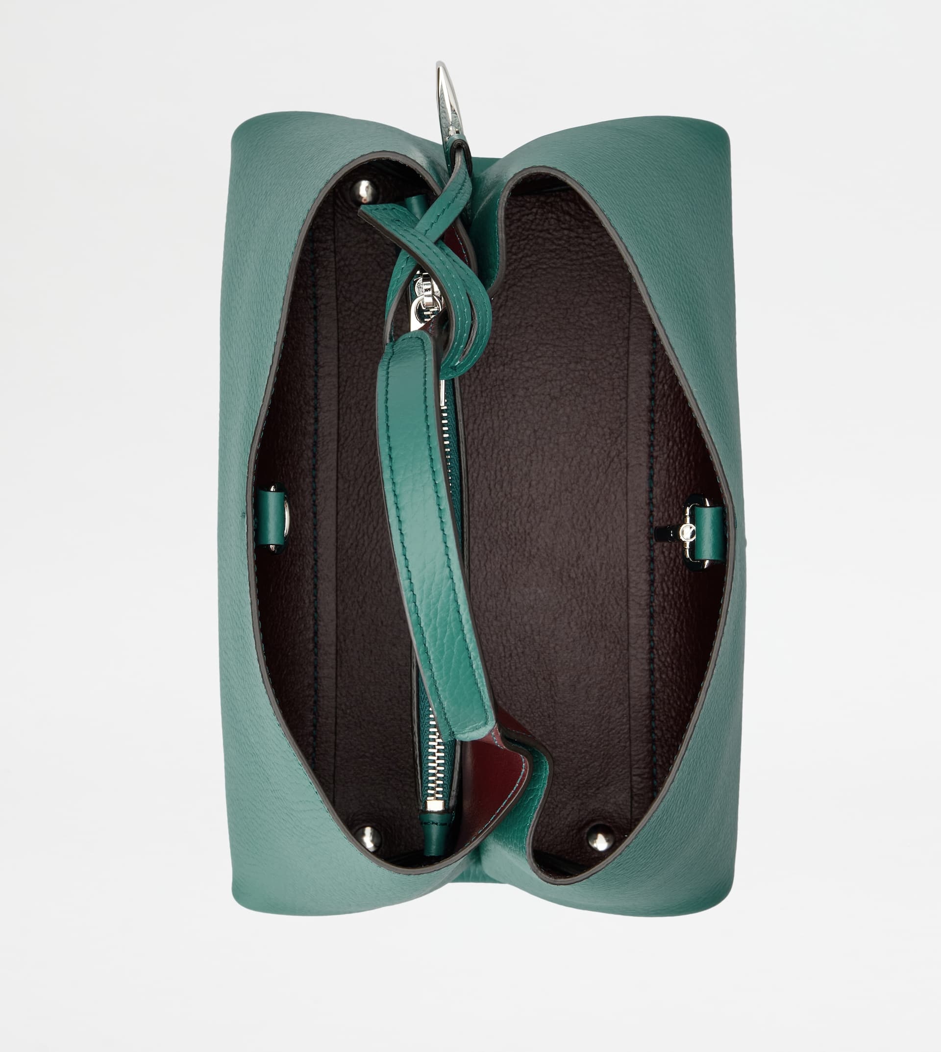 BAG IN LEATHER MICRO - BURGUNDY, GREEN - 4