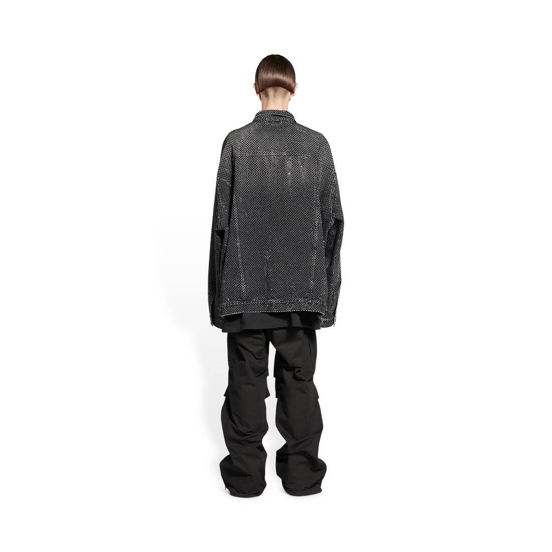 large fit jacket with rhinestones - 4