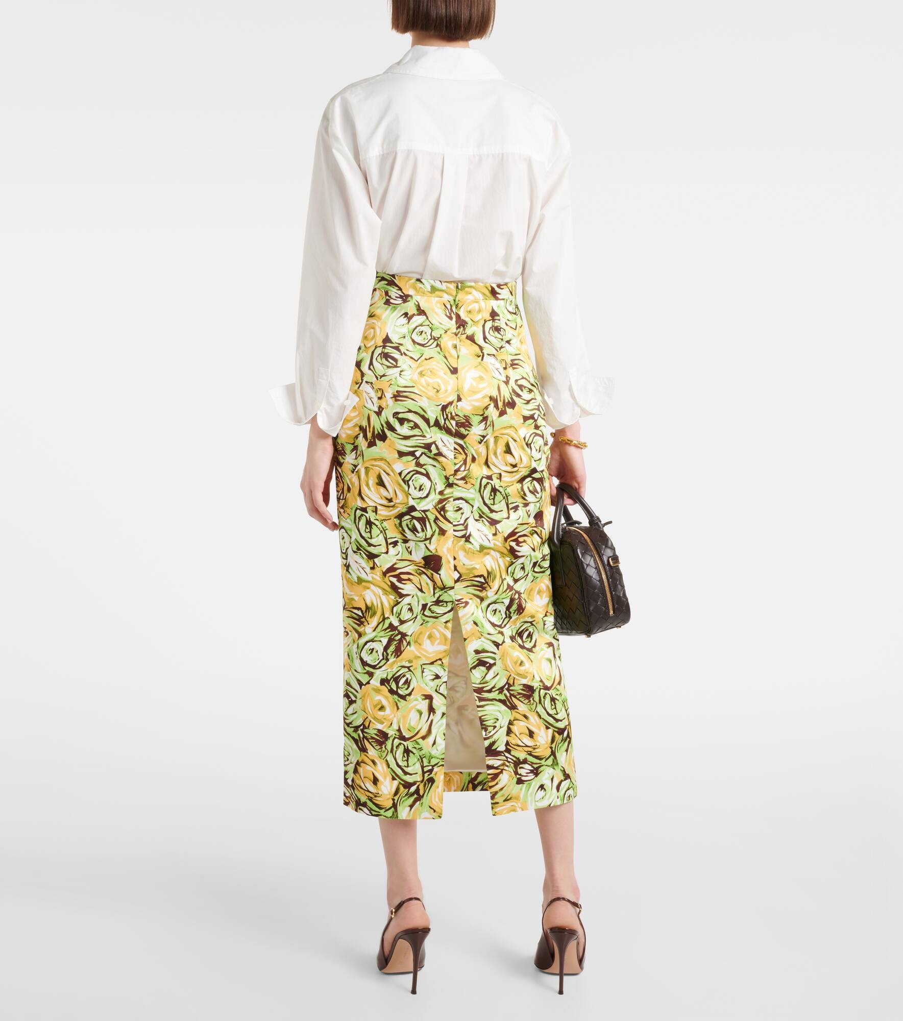 Lorelei floral twill pencil skirt - 3