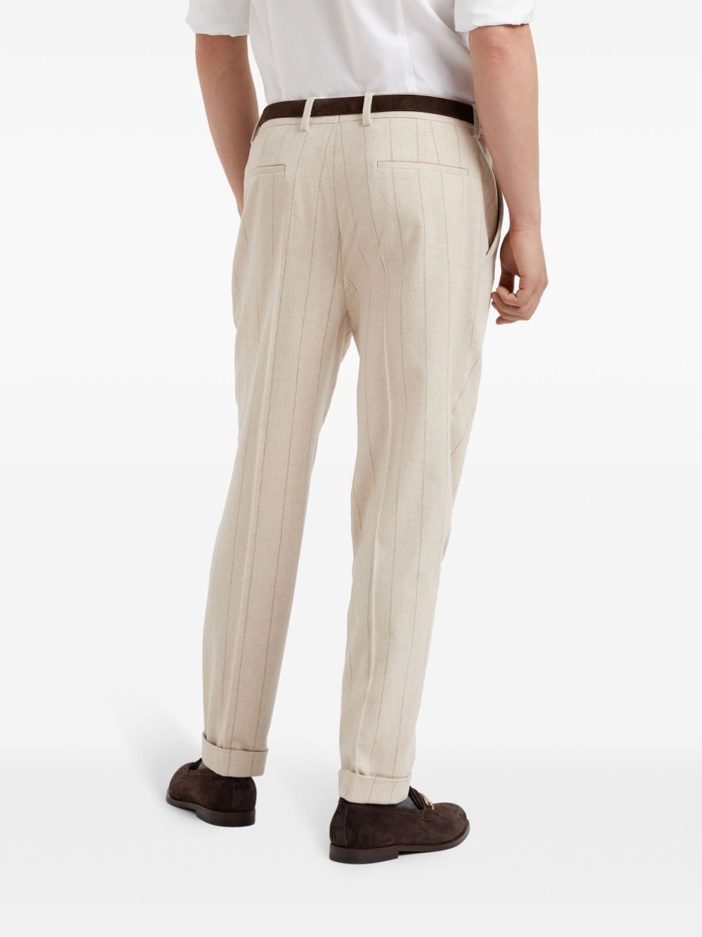 striped tapered trousers - 4