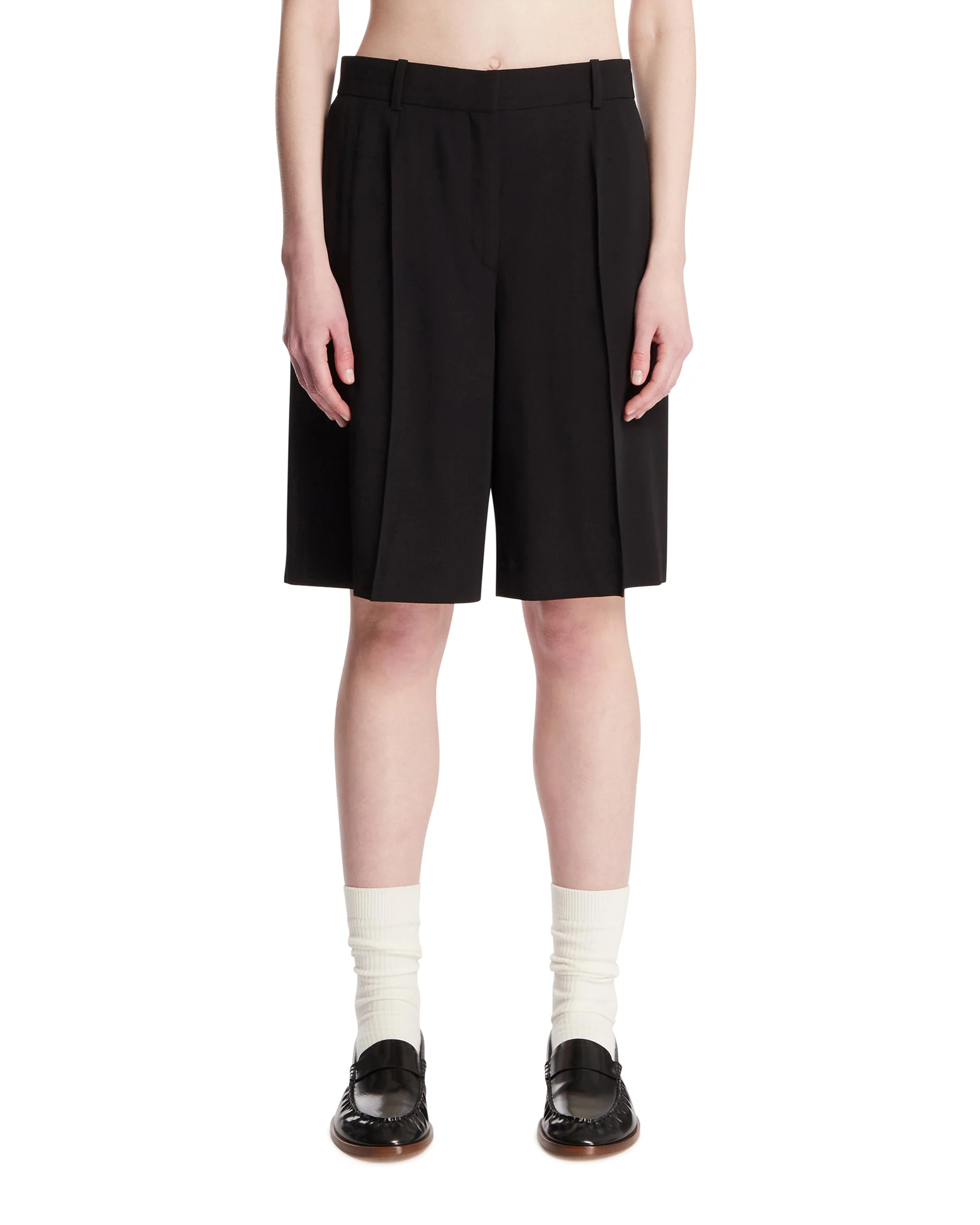 Black Tailored Bermuda Shorts - 1