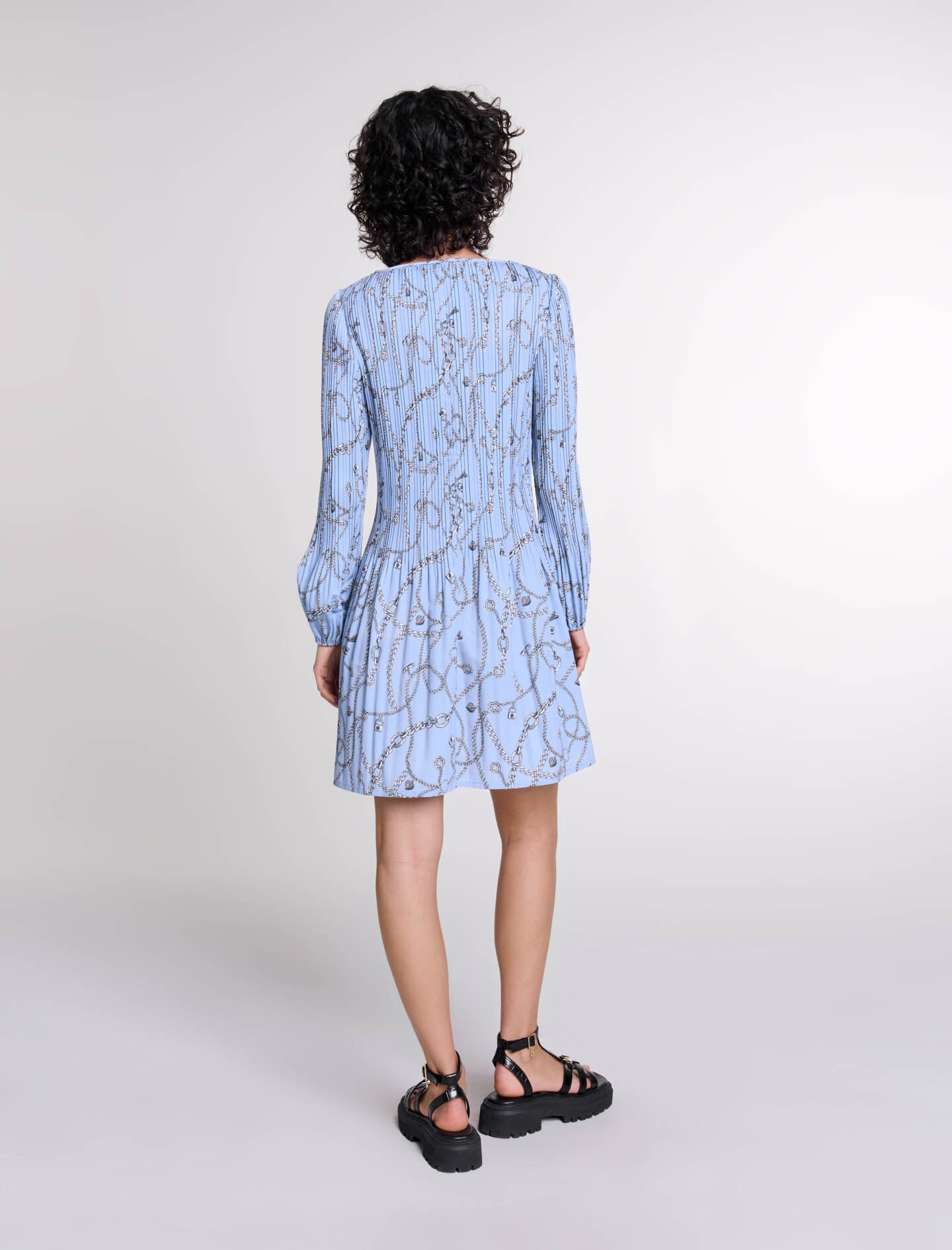 Patterned pleated dress - 4