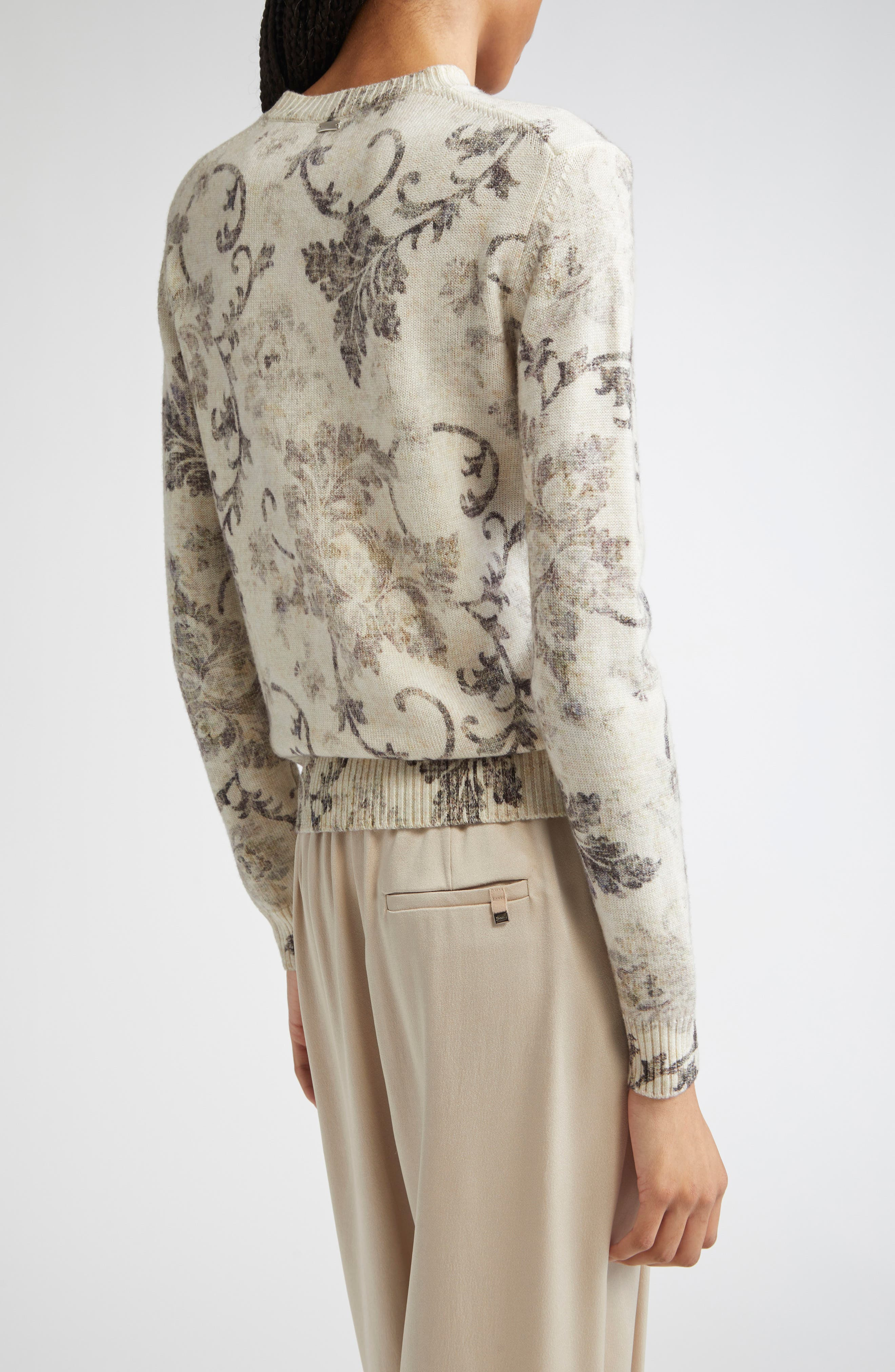 Herno Floral Print Wool Sweater in Rosa at Nordstrom - 3