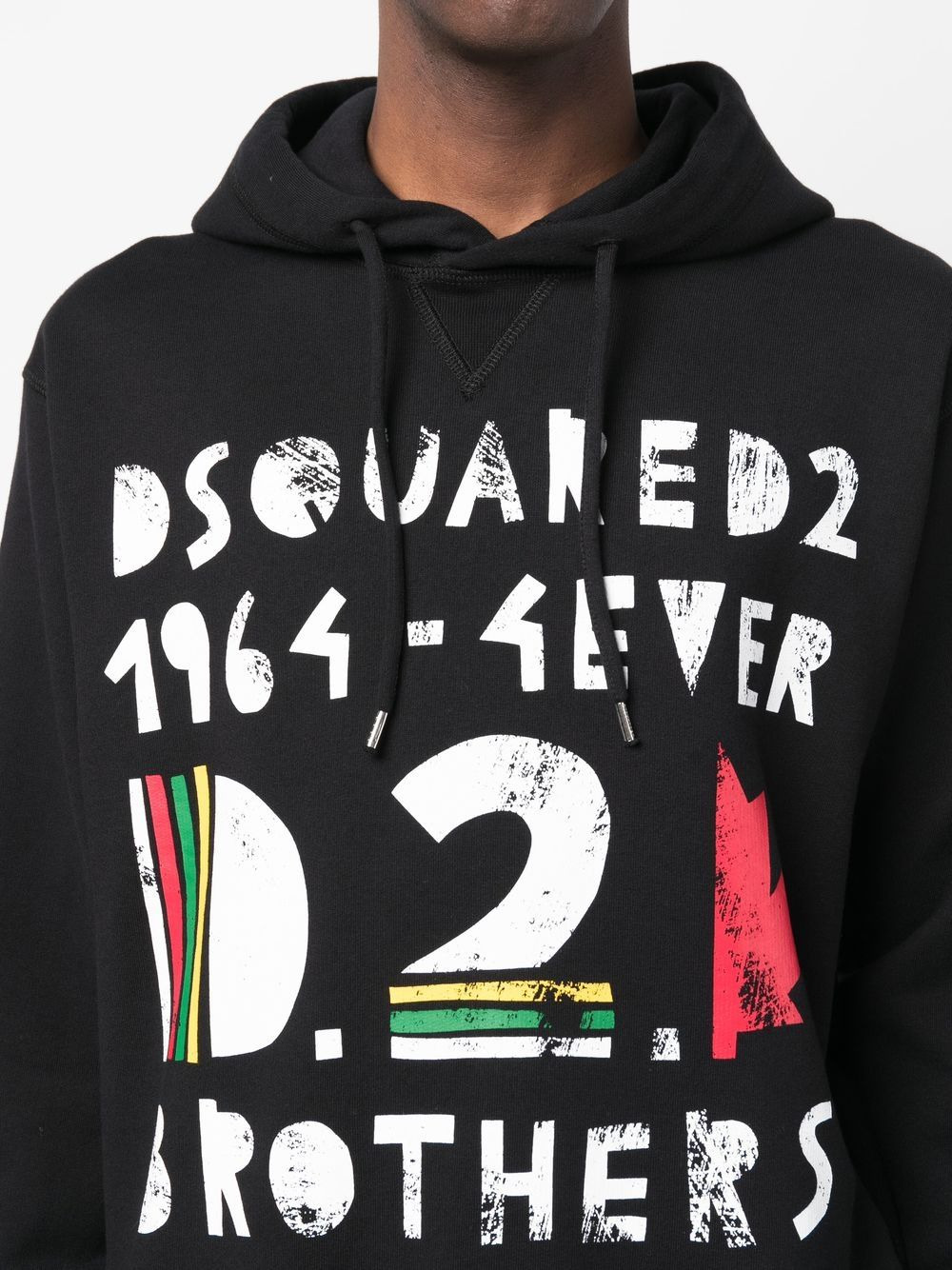 graphic-print cotton hoodie - 5