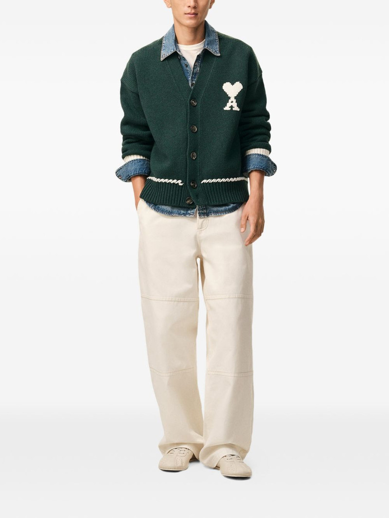 AMI Paris Ami de Coeur embroidered cardigan outlook