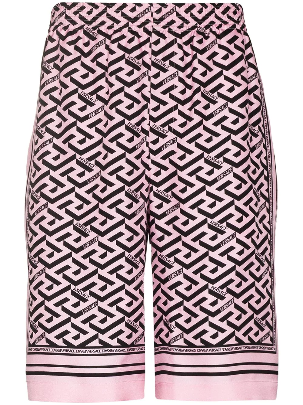 Greca-print silk shorts - 1