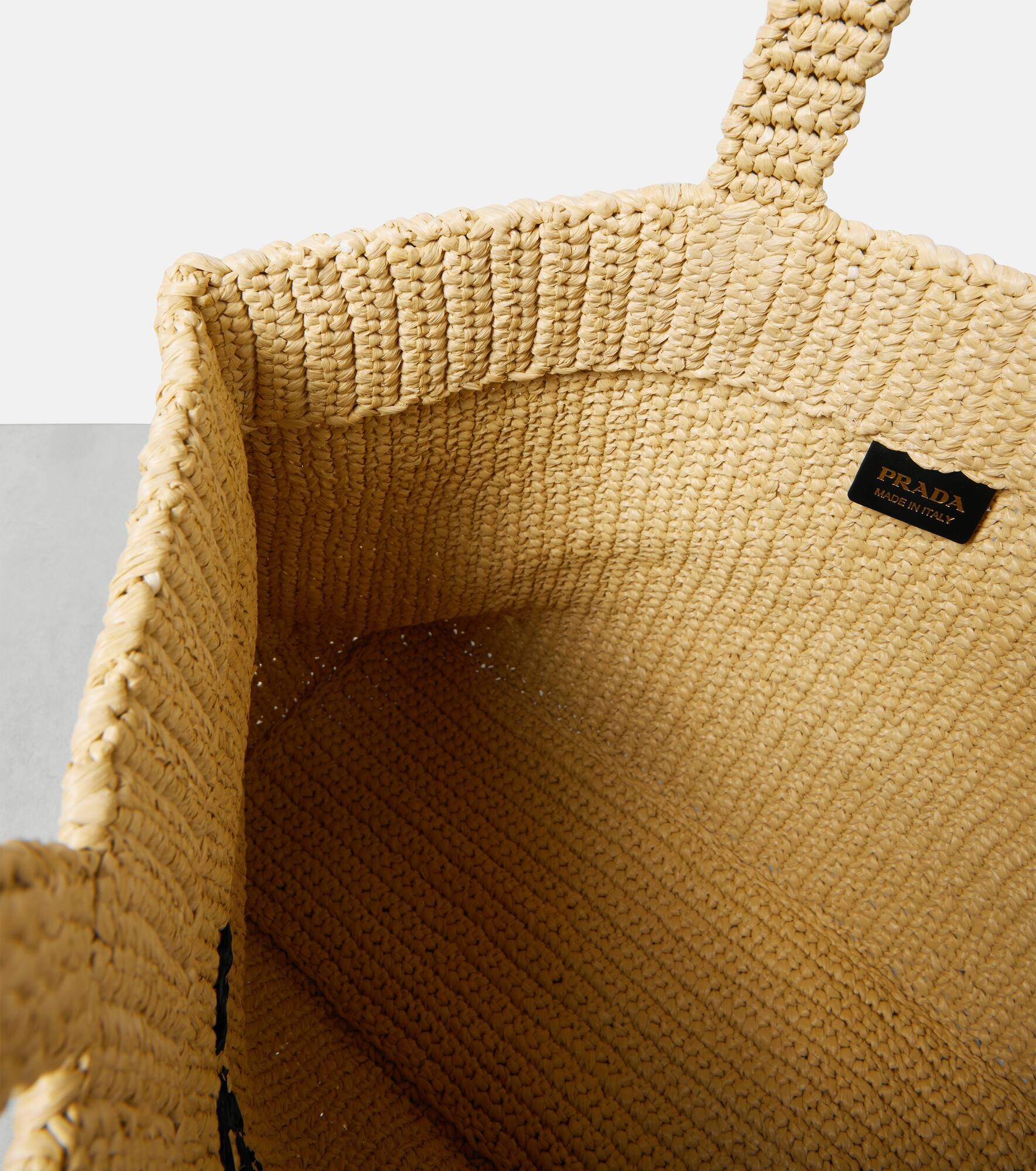 Medium logo raffia tote - 3