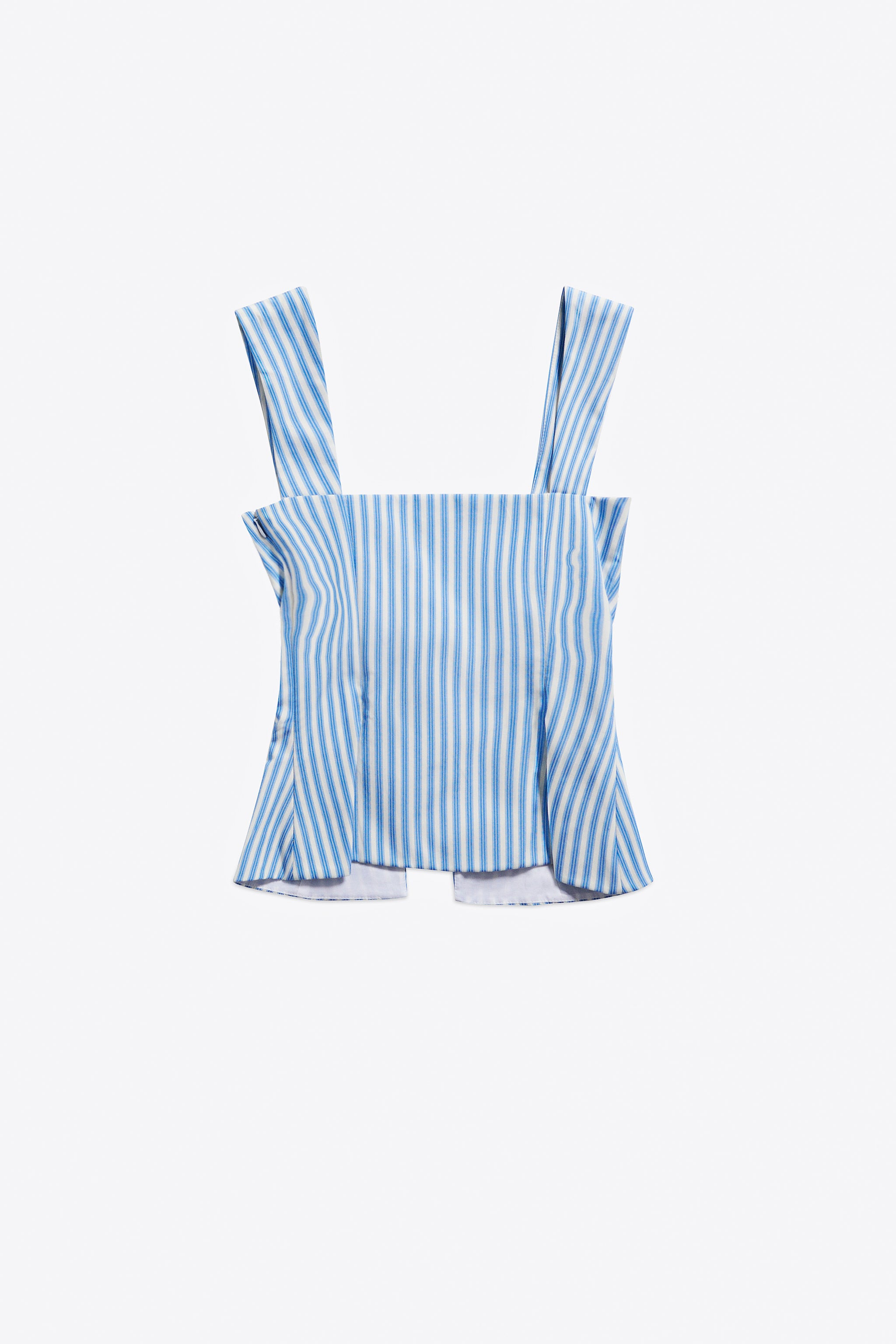 CRYSTAL GROMMET POPLIN CORSET TOP - 2