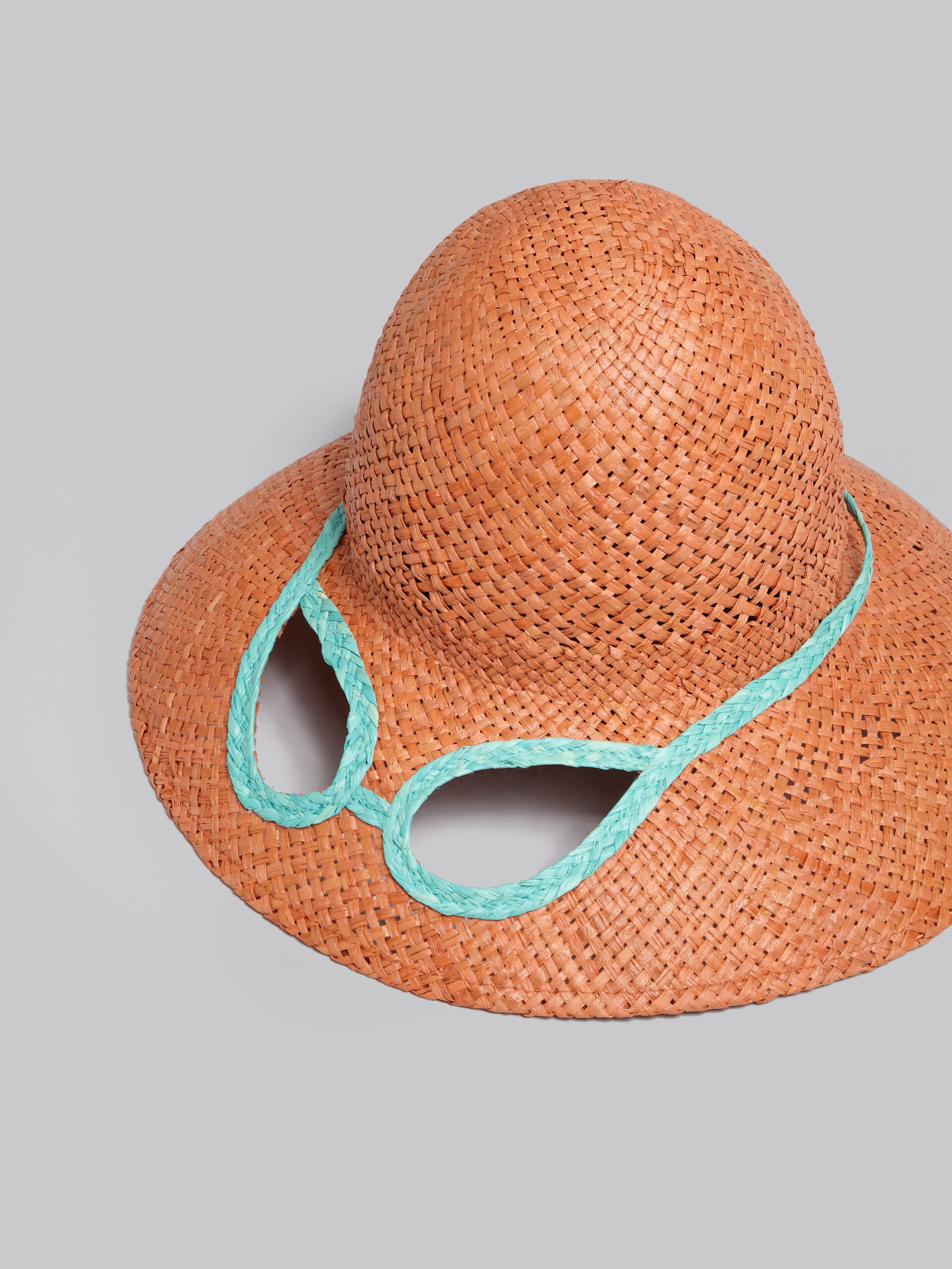 MARNI X NO VACANCY INN - ORANGE HAT IN RAFFIA WITH CUT-OUTS - 4