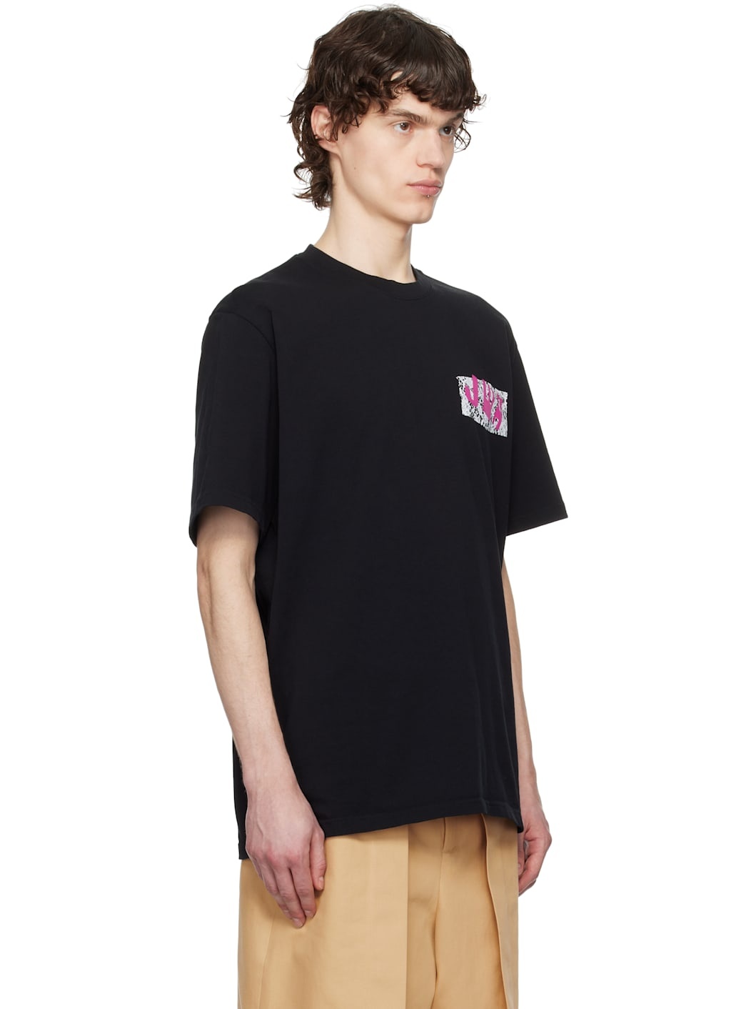 Black 'JWA' Lace Trim T-shirt - 2
