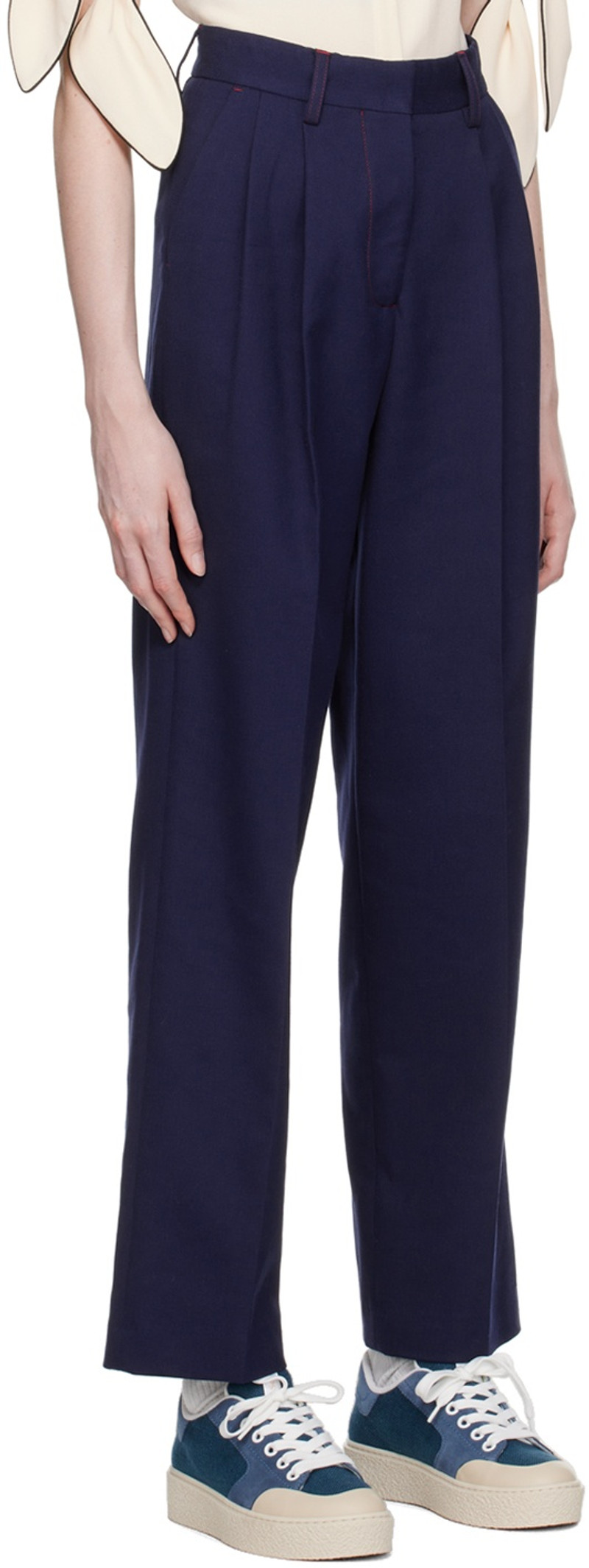 See by Chloé Navy Wide-Leg Trousers outlook