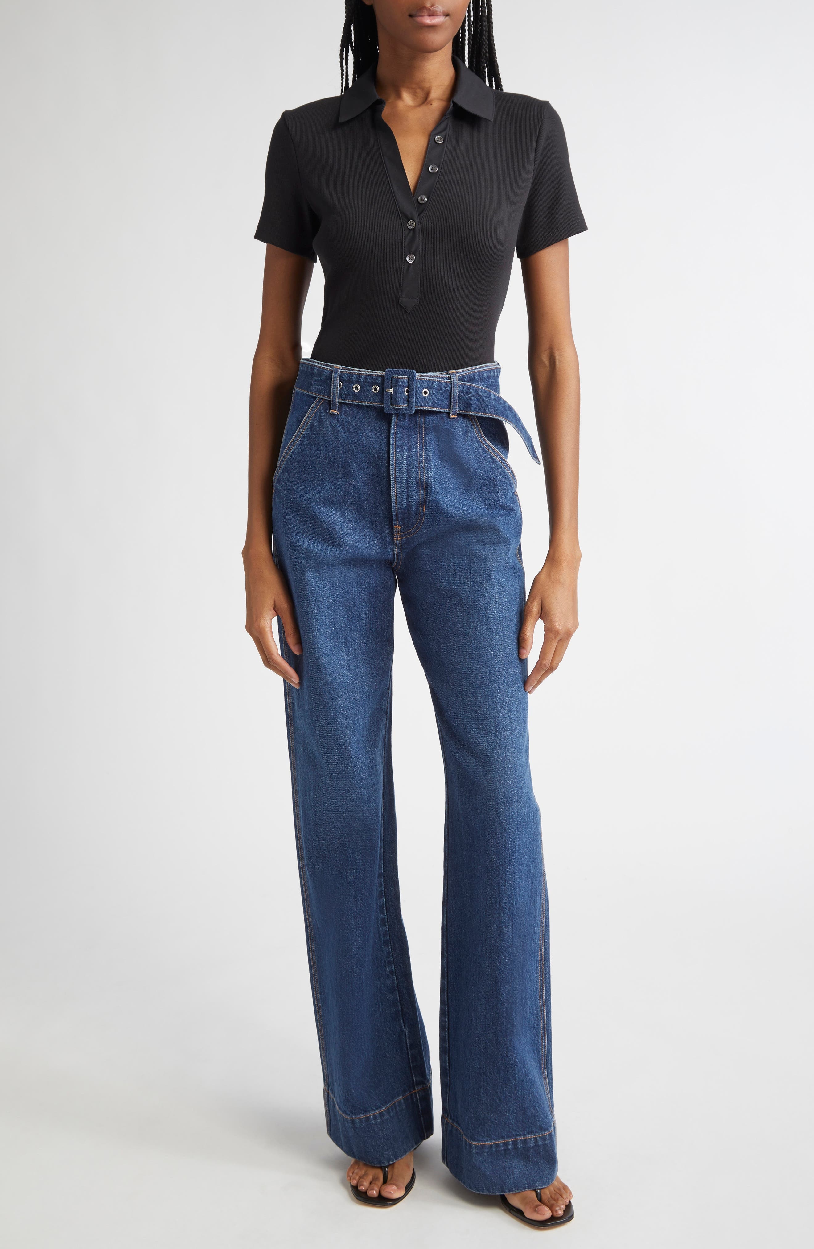 Veronica Beard Kearney Stretch Cotton Polo in Black at Nordstrom - 2