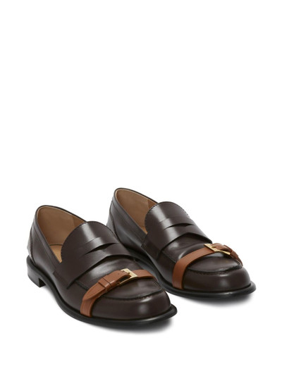 JW Anderson strap-detail leather loafers outlook