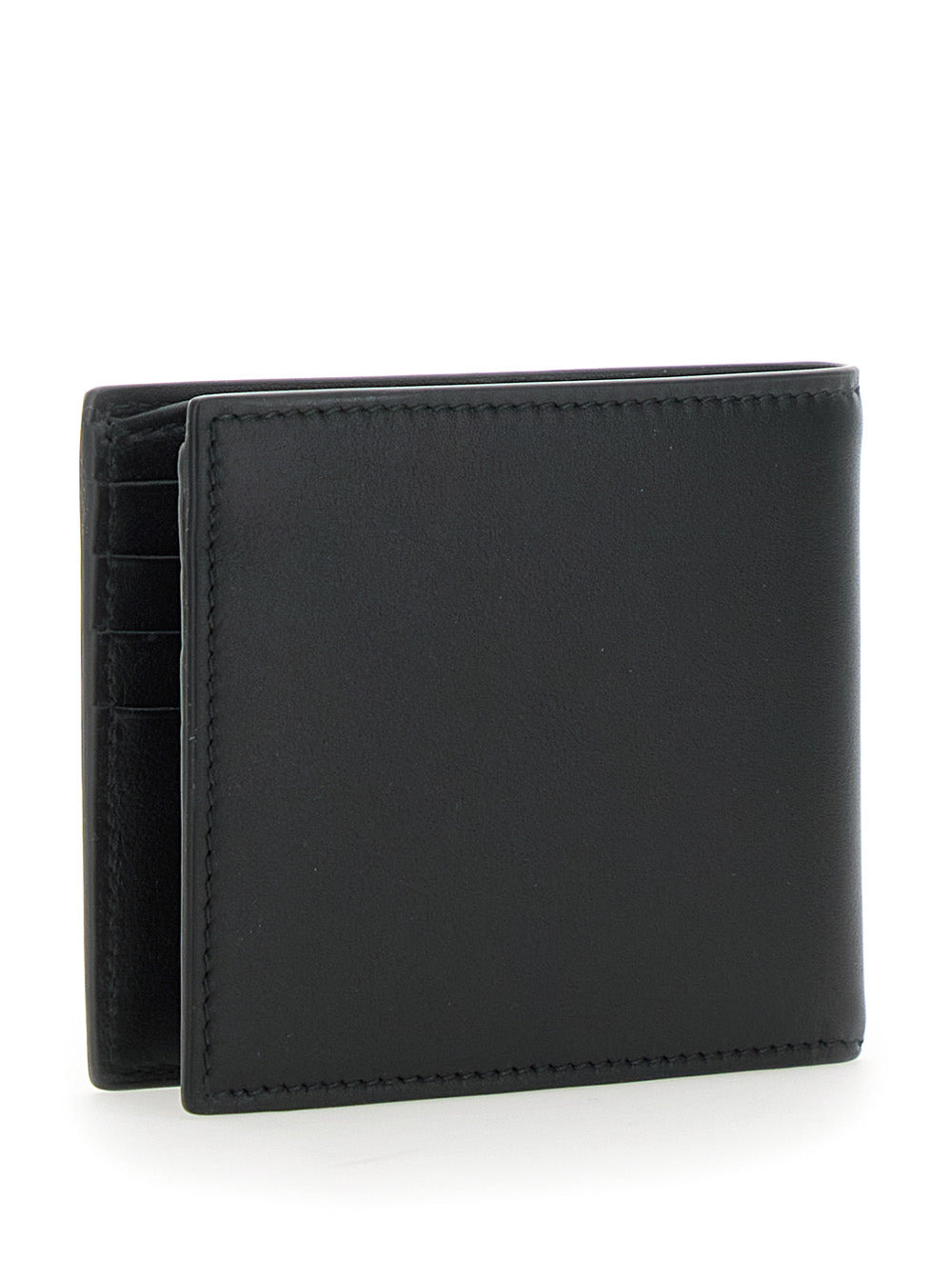 Gucci Men Black Bi-Fold Wallet With Double G Plaque On The Front In Leather Man - 3