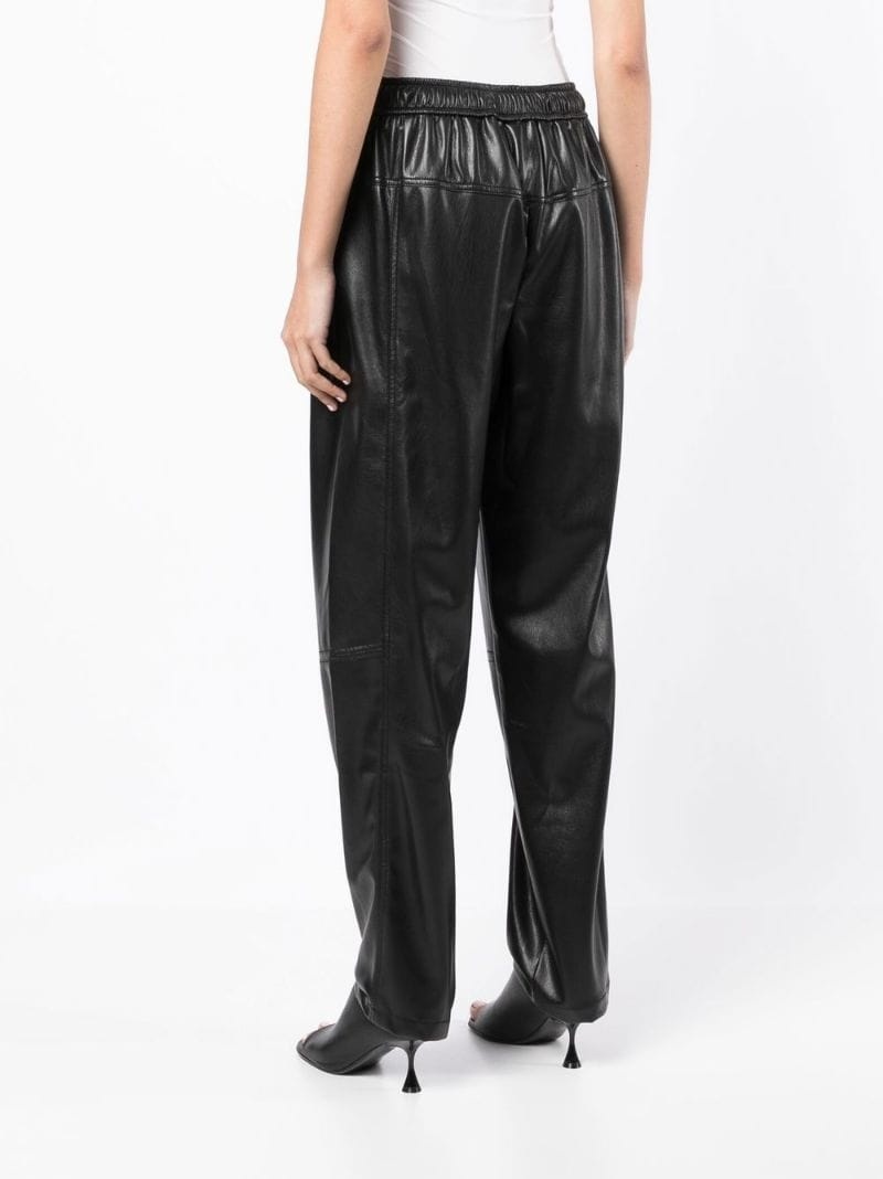 faux-leather drawstring trousers - 4