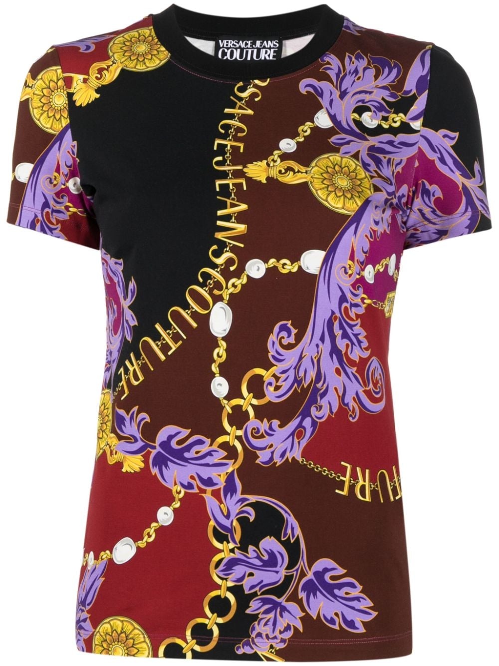 baroque-print cotton T-shirt - 1