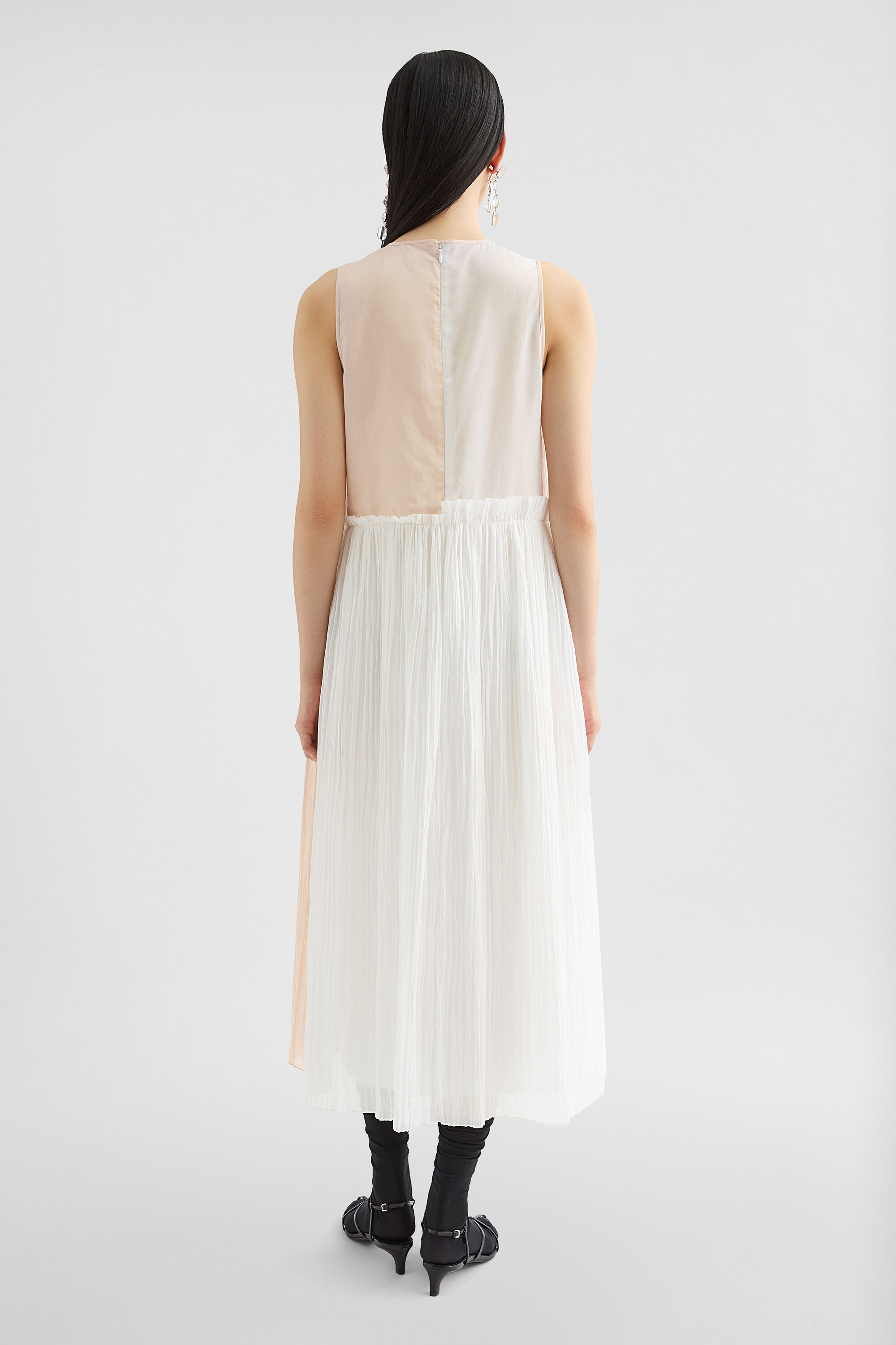 Cotton Muslin Pleated Dress - 5