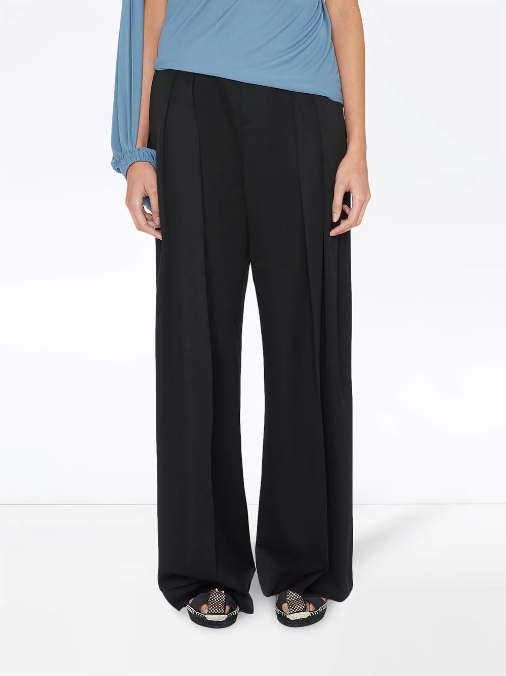 buckled wide leg trousers - 3