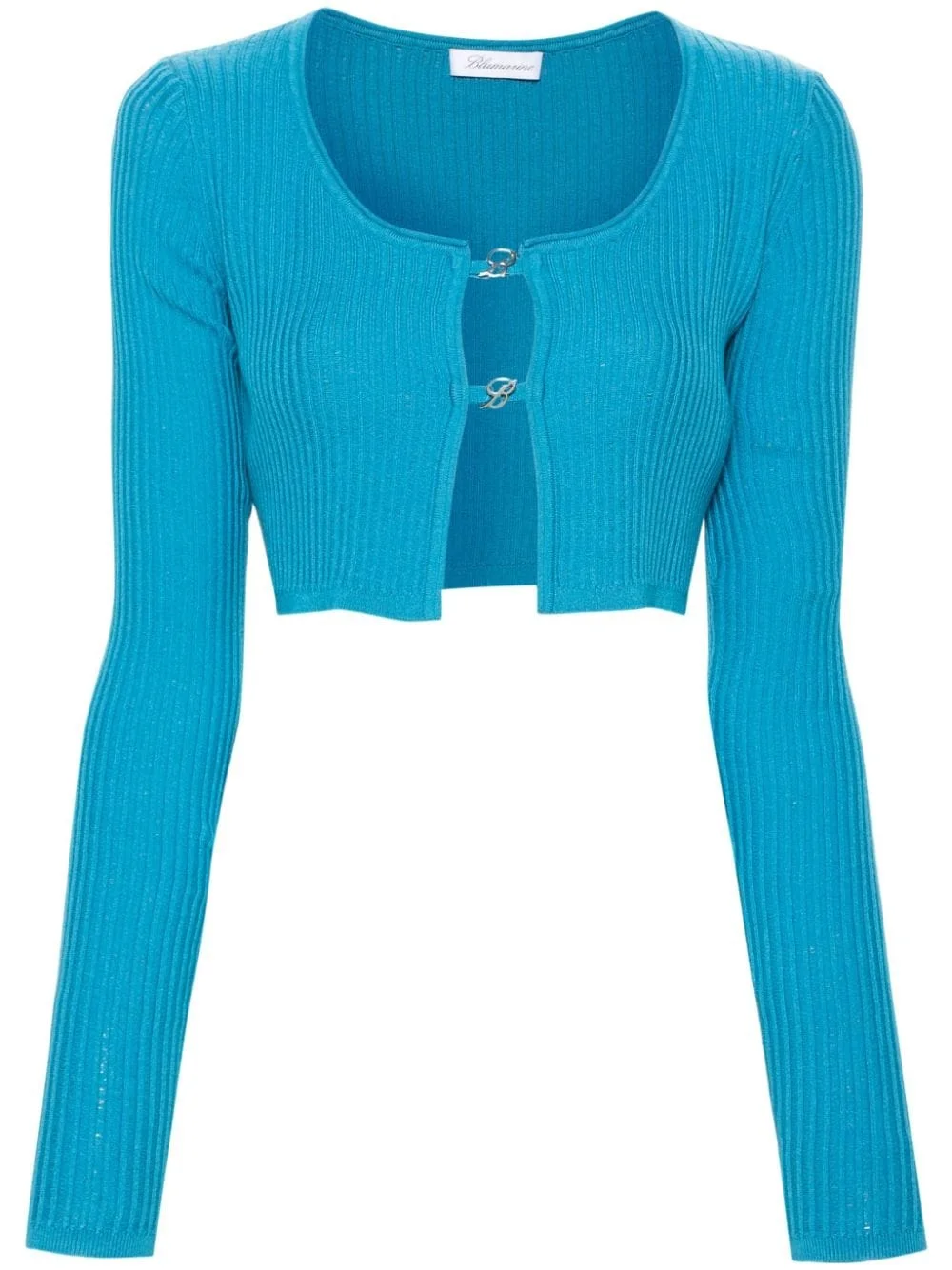cropped ribbed-knit cardigan - 1
