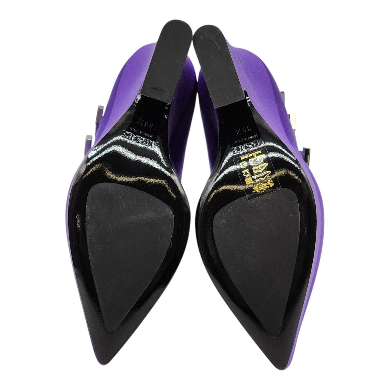 Versace Tempest Strappy Satin Platform Pumps in Purple EU 36.5 US 6 - 5