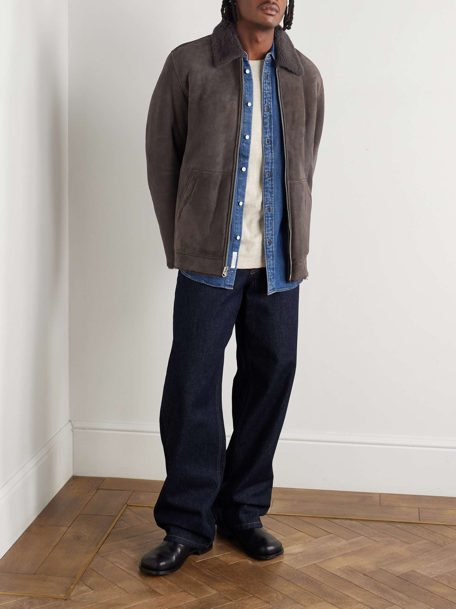 rag bone Trent Shearling Jacket REVERSIBLE