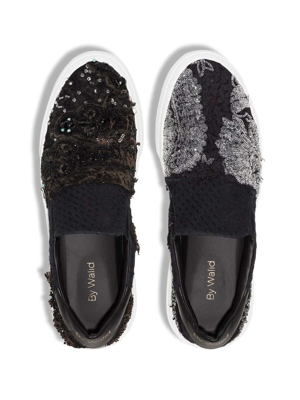 patterned beaded embroidered sneakers - 4