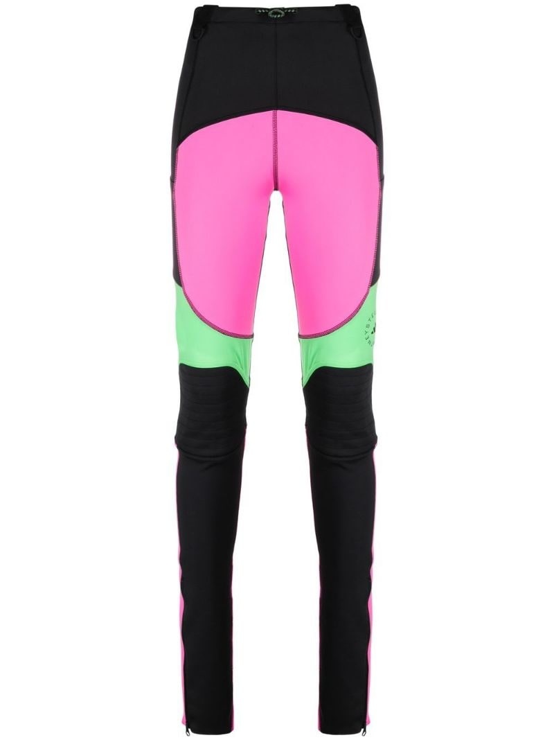 colour-block panelled leggings - 1